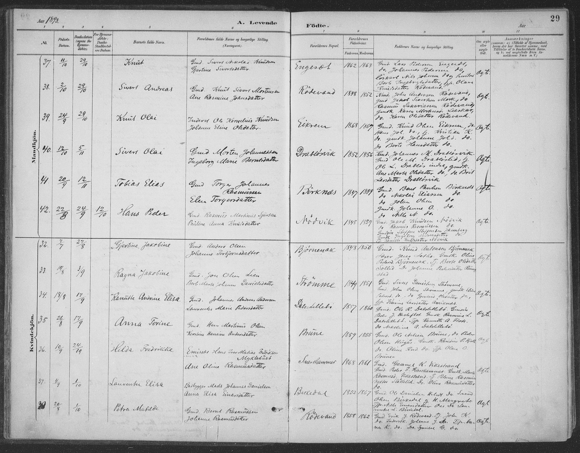 Ministerialprotokoller, klokkerbøker og fødselsregistre - Møre og Romsdal, AV/SAT-A-1454/511/L0142: Parish register (official) no. 511A09, 1891-1905, p. 29