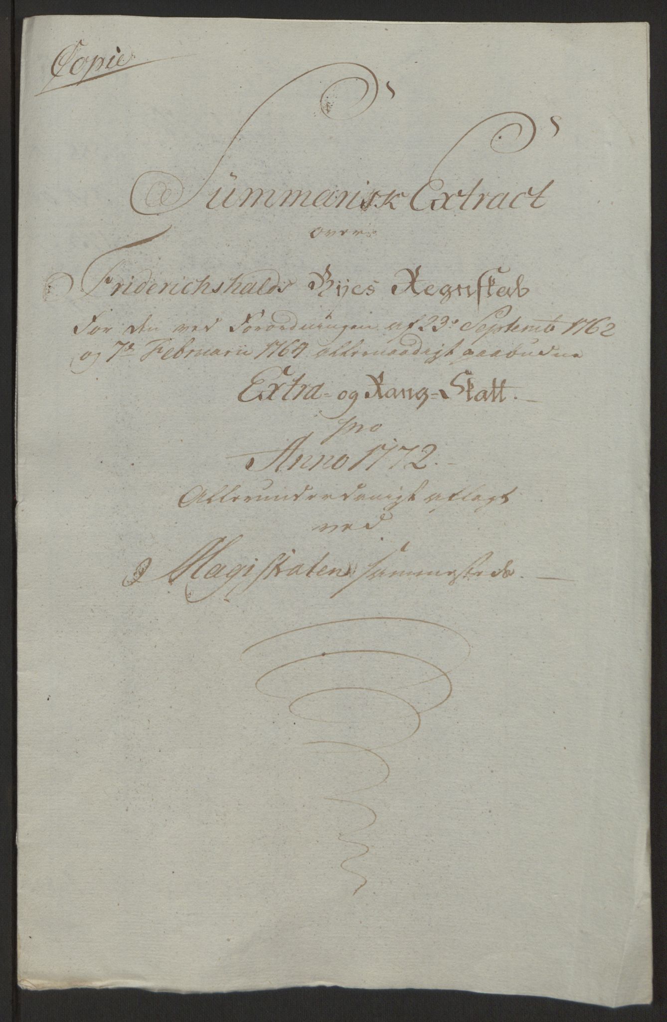 Rentekammeret inntil 1814, Reviderte regnskaper, Byregnskaper, AV/RA-EA-4066/R/Ra/L0006/0001: [A4] Kontribusjonsregnskap / Ekstraskatt, 1762-1772, p. 273