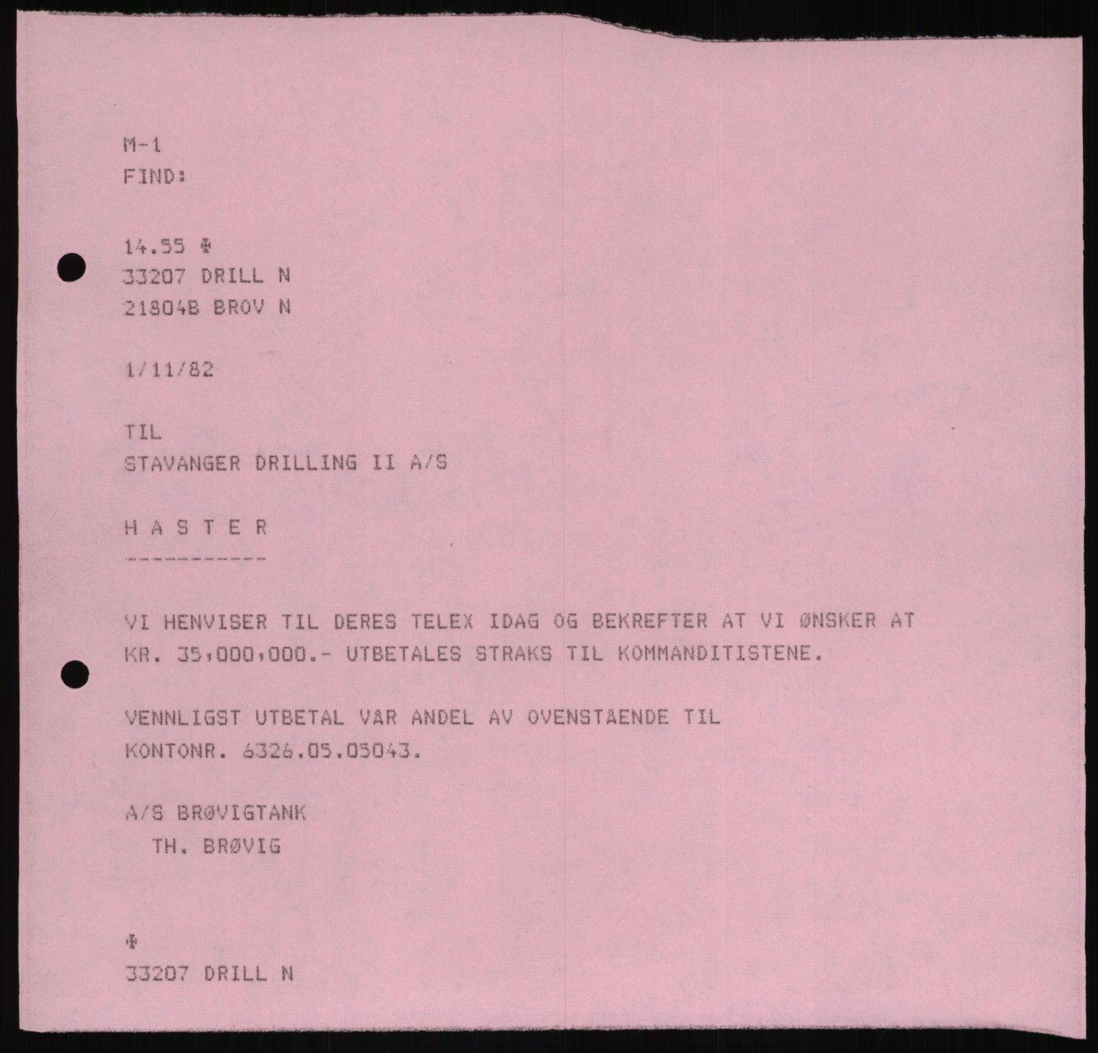 Pa 1503 - Stavanger Drilling AS, AV/SAST-A-101906/D/L0006: Korrespondanse og saksdokumenter, 1974-1984, p. 119