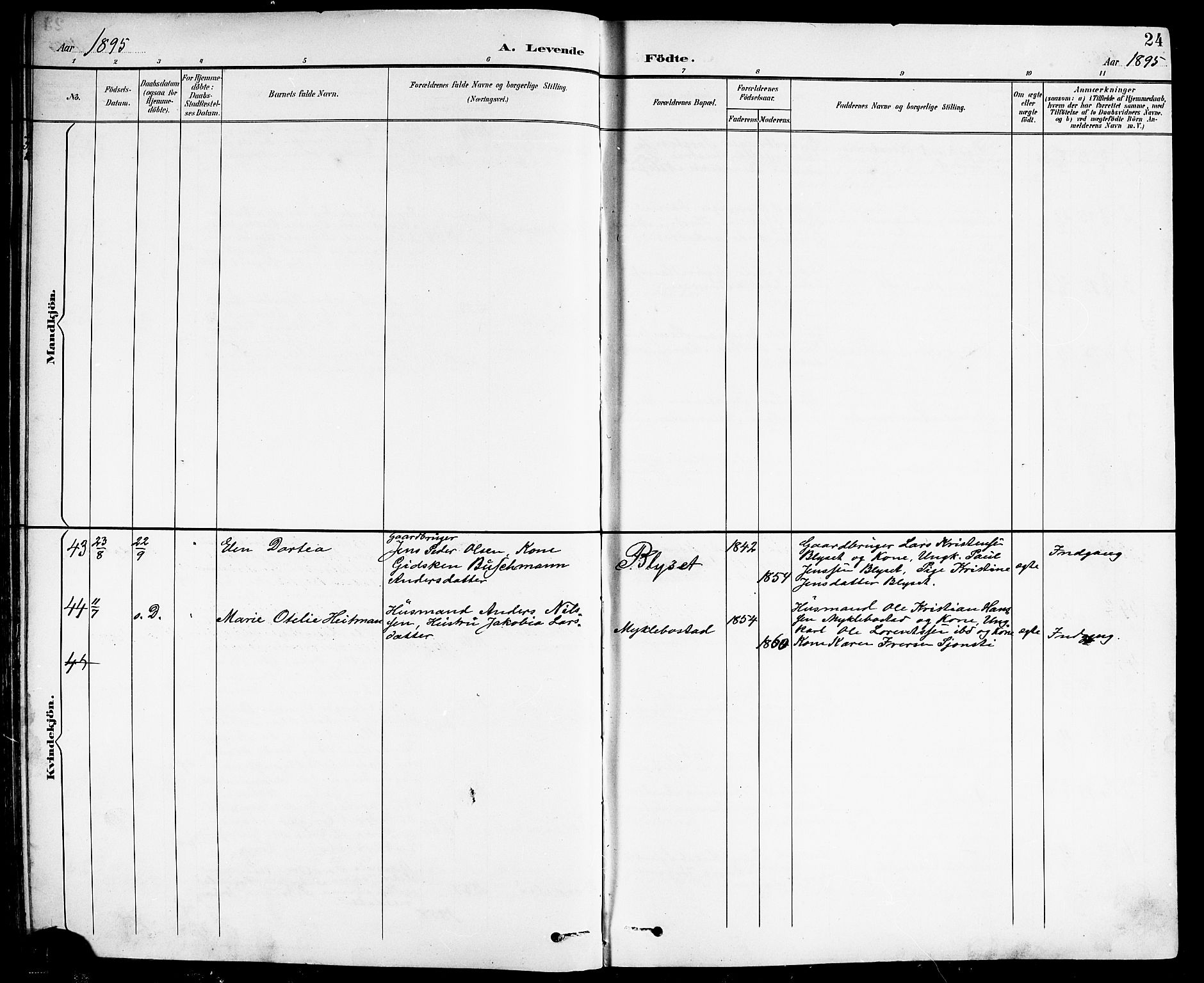 Ministerialprotokoller, klokkerbøker og fødselsregistre - Nordland, AV/SAT-A-1459/838/L0559: Parish register (copy) no. 838C06, 1893-1910, p. 24