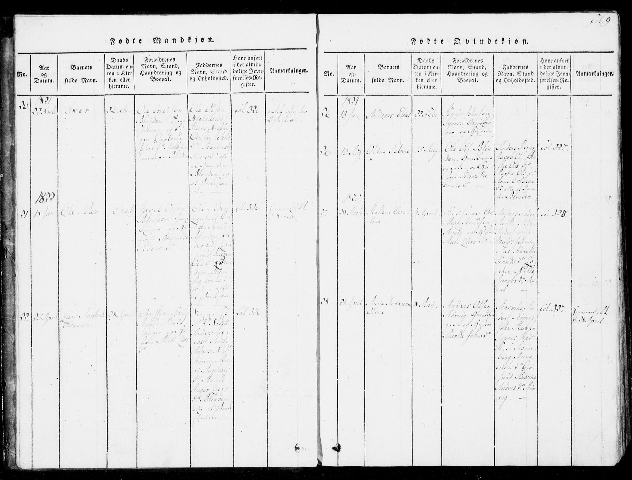 Ministerialprotokoller, klokkerbøker og fødselsregistre - Møre og Romsdal, SAT/A-1454/537/L0517: Parish register (official) no. 537A01, 1818-1862, p. 9