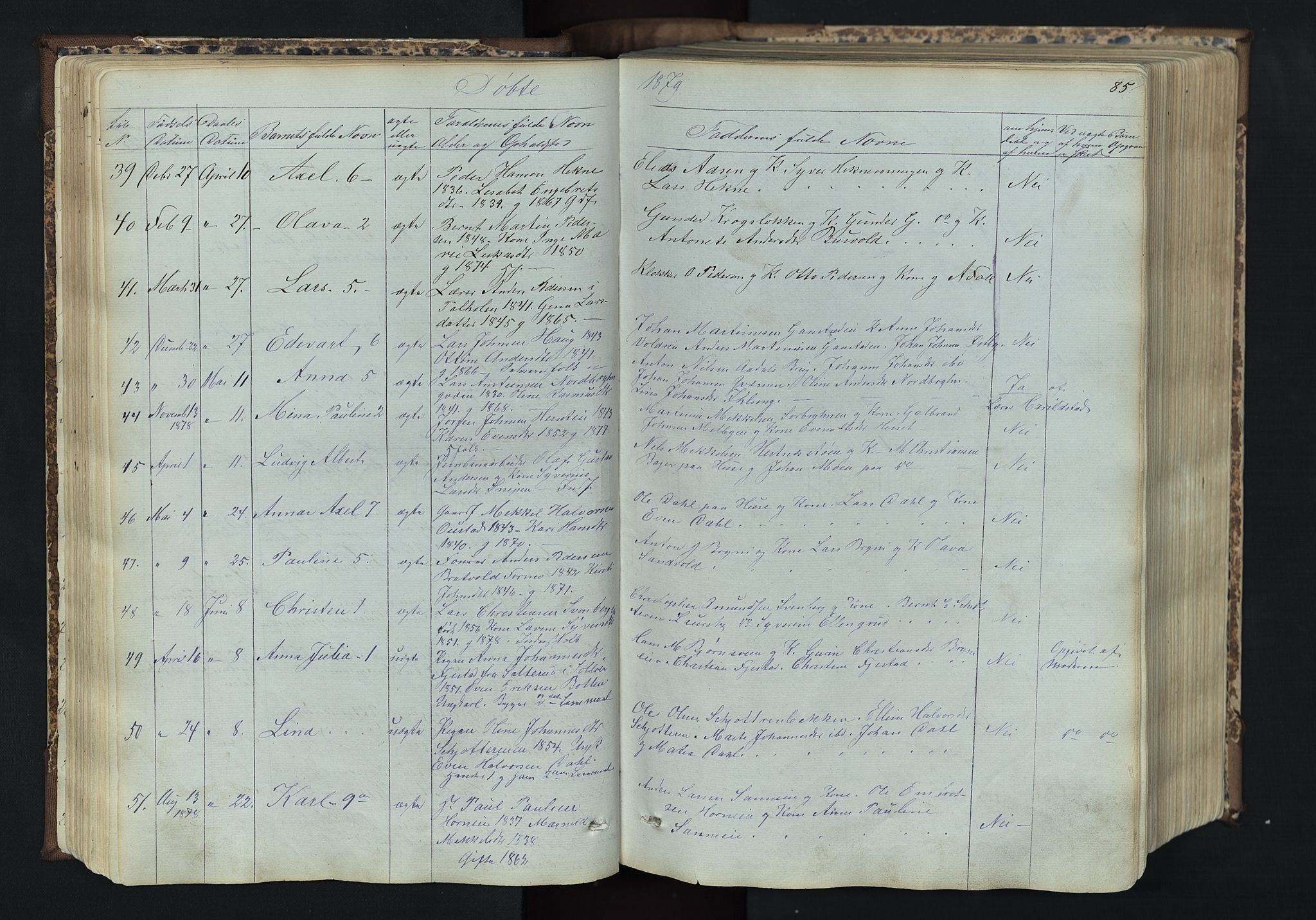 Romedal prestekontor, SAH/PREST-004/L/L0011: Parish register (copy) no. 11, 1867-1895, p. 85