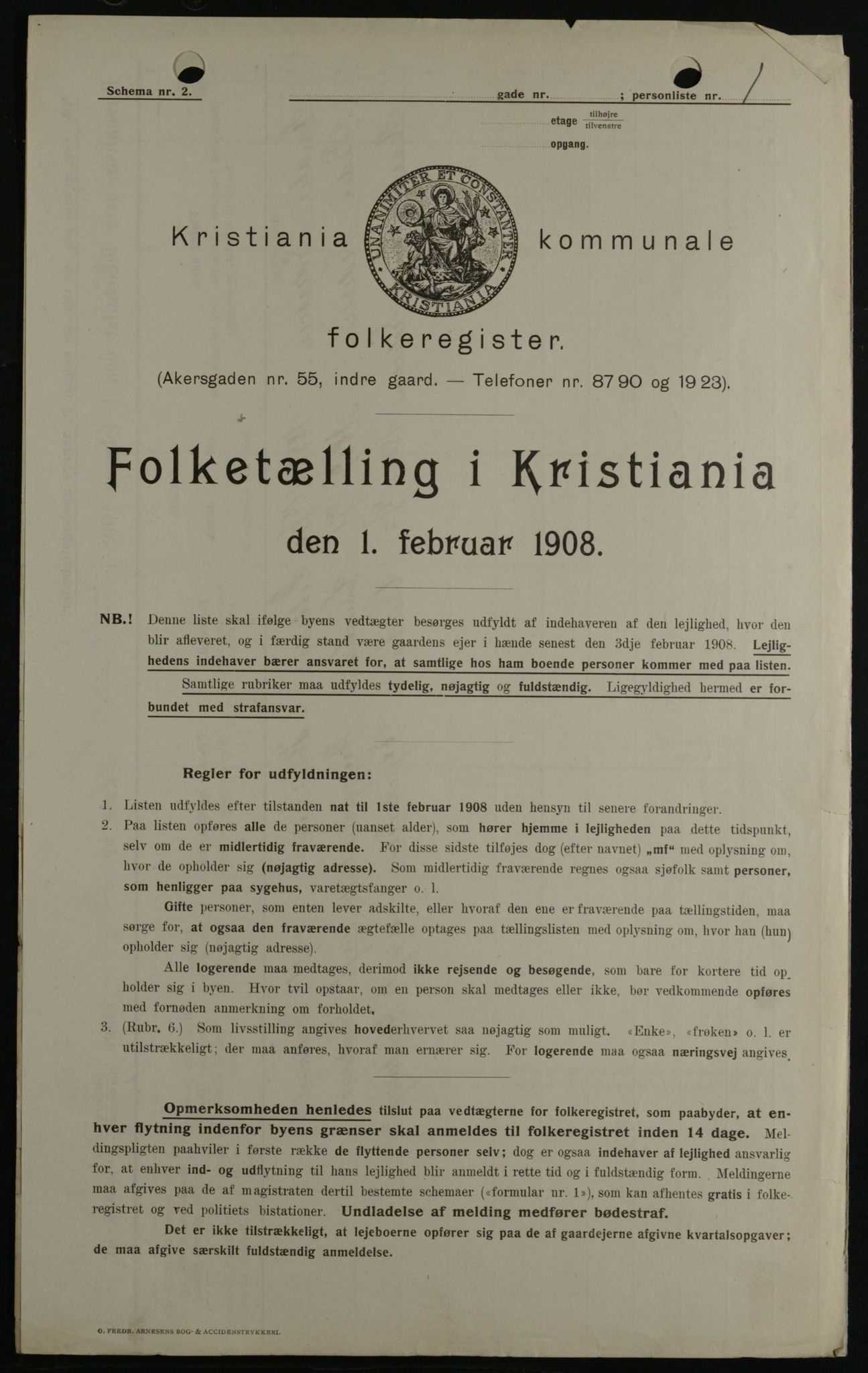 OBA, Municipal Census 1908 for Kristiania, 1908, p. 8364