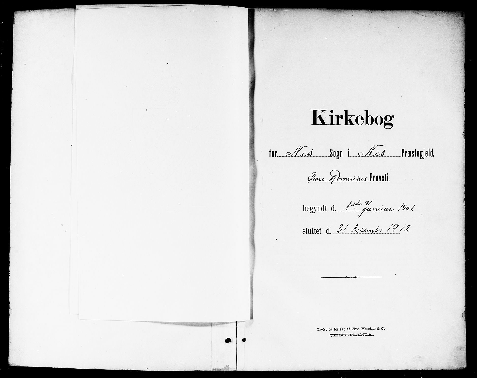 Nes prestekontor Kirkebøker, SAO/A-10410/G/Ga/L0002: Parish register (copy) no. I 2, 1901-1912, p. 1