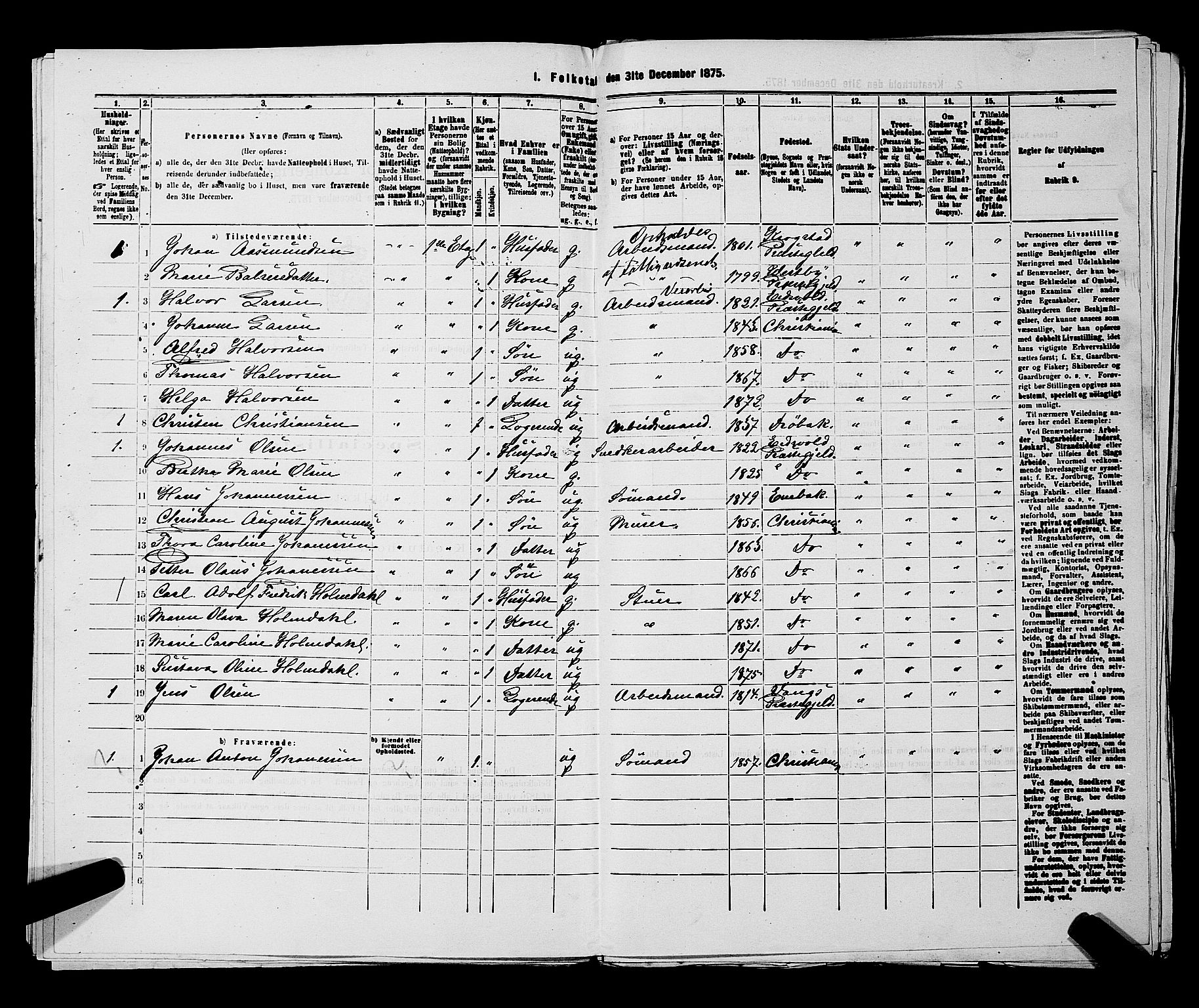 RA, 1875 census for 0301 Kristiania, 1875, p. 5366