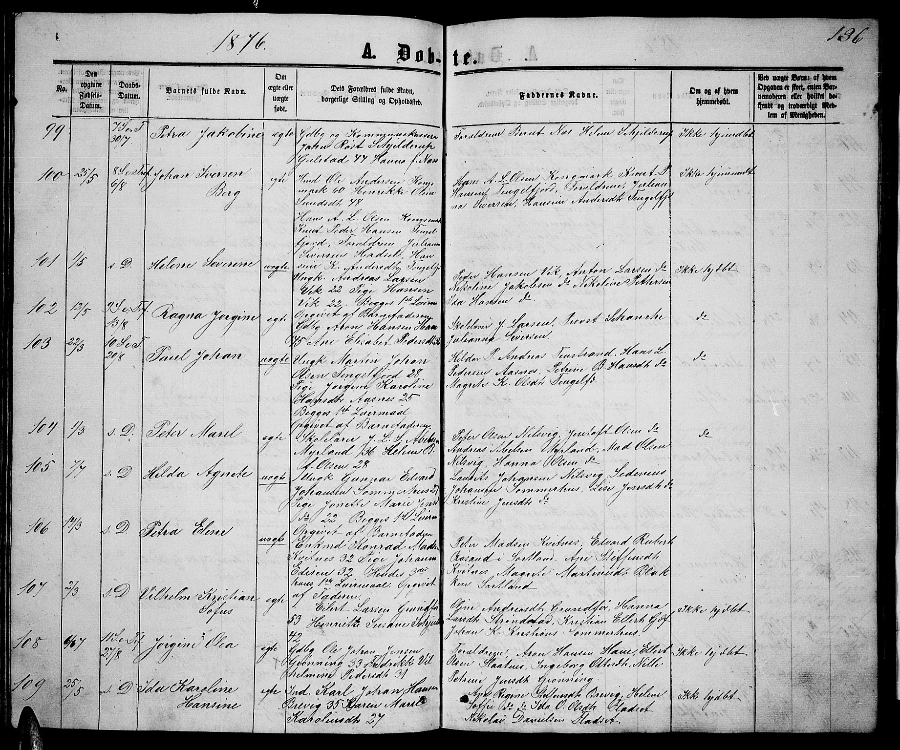 Ministerialprotokoller, klokkerbøker og fødselsregistre - Nordland, AV/SAT-A-1459/888/L1266: Parish register (copy) no. 888C04, 1864-1877, p. 136