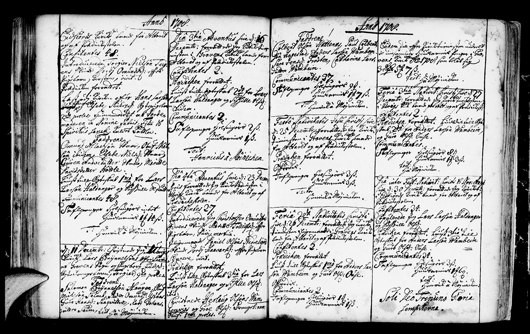 Ulvik sokneprestembete, SAB/A-78801/H/Haa: Parish register (official) no.  A 3, 1706-1715, p. 45