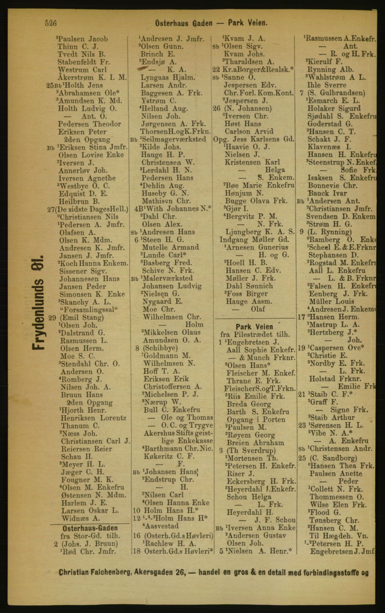 Kristiania/Oslo adressebok, PUBL/-, 1889, p. 526