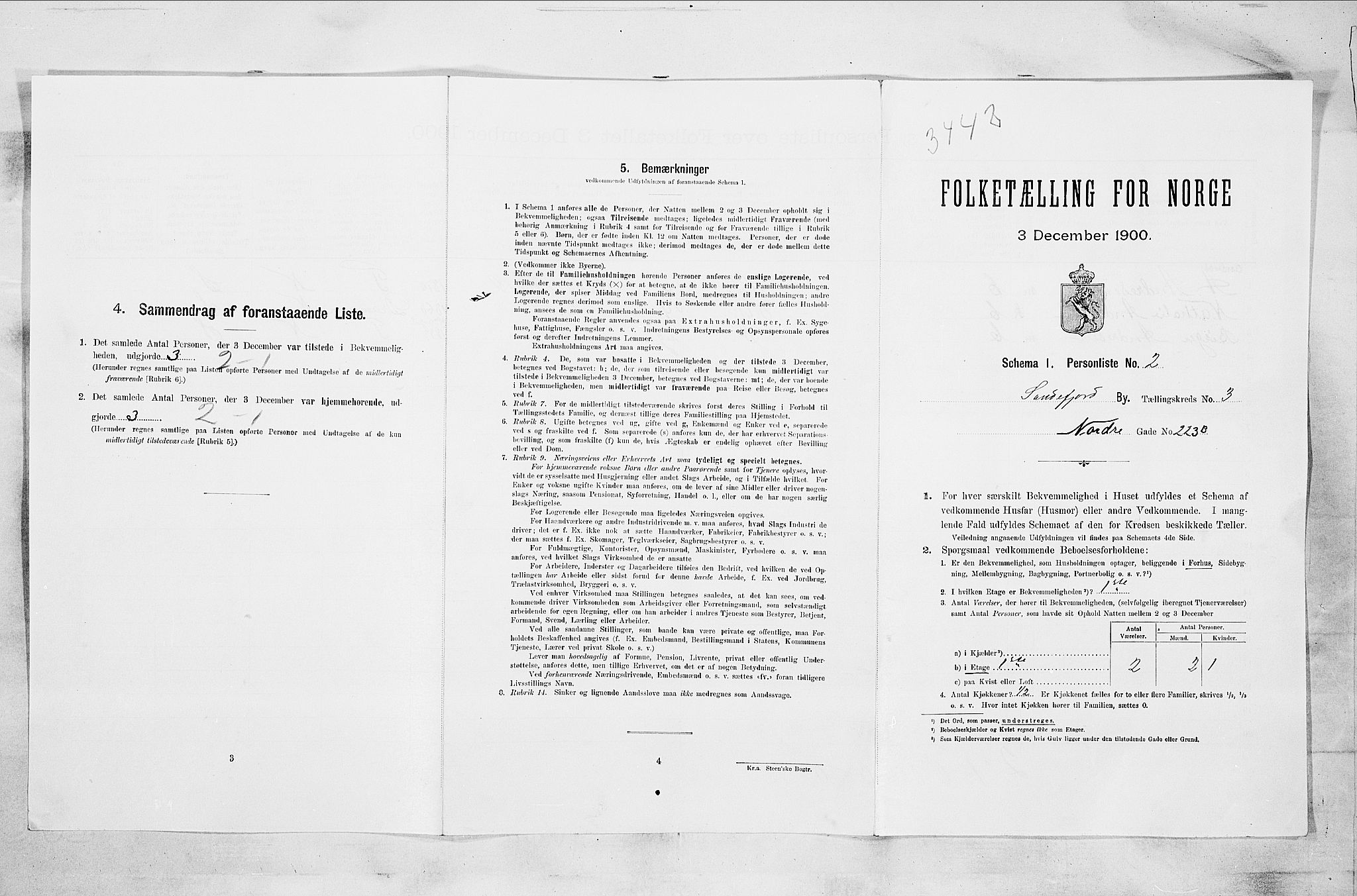 RA, 1900 census for Sandefjord, 1900, p. 887