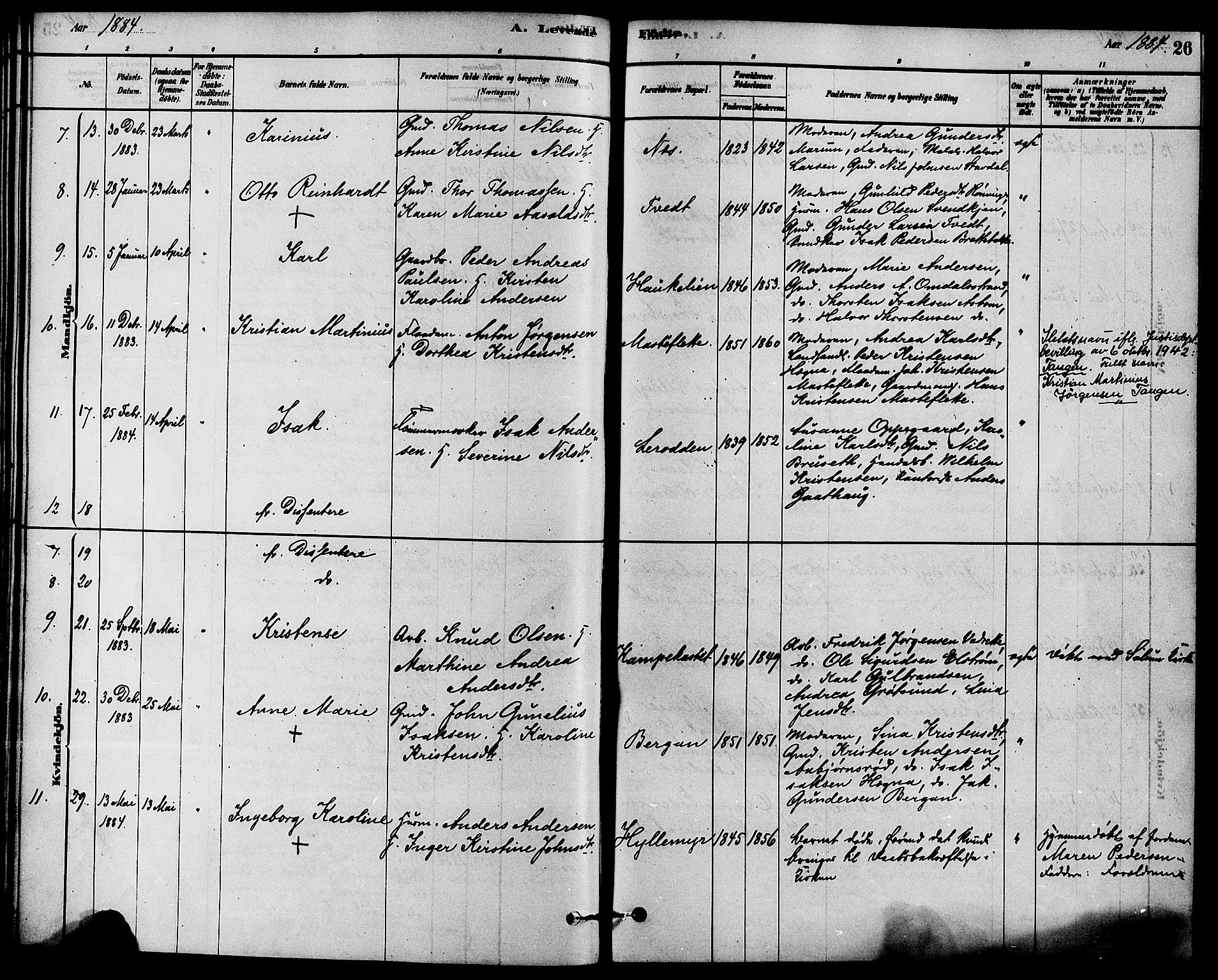 Solum kirkebøker, SAKO/A-306/F/Fb/L0001: Parish register (official) no. II 1, 1877-1892, p. 26