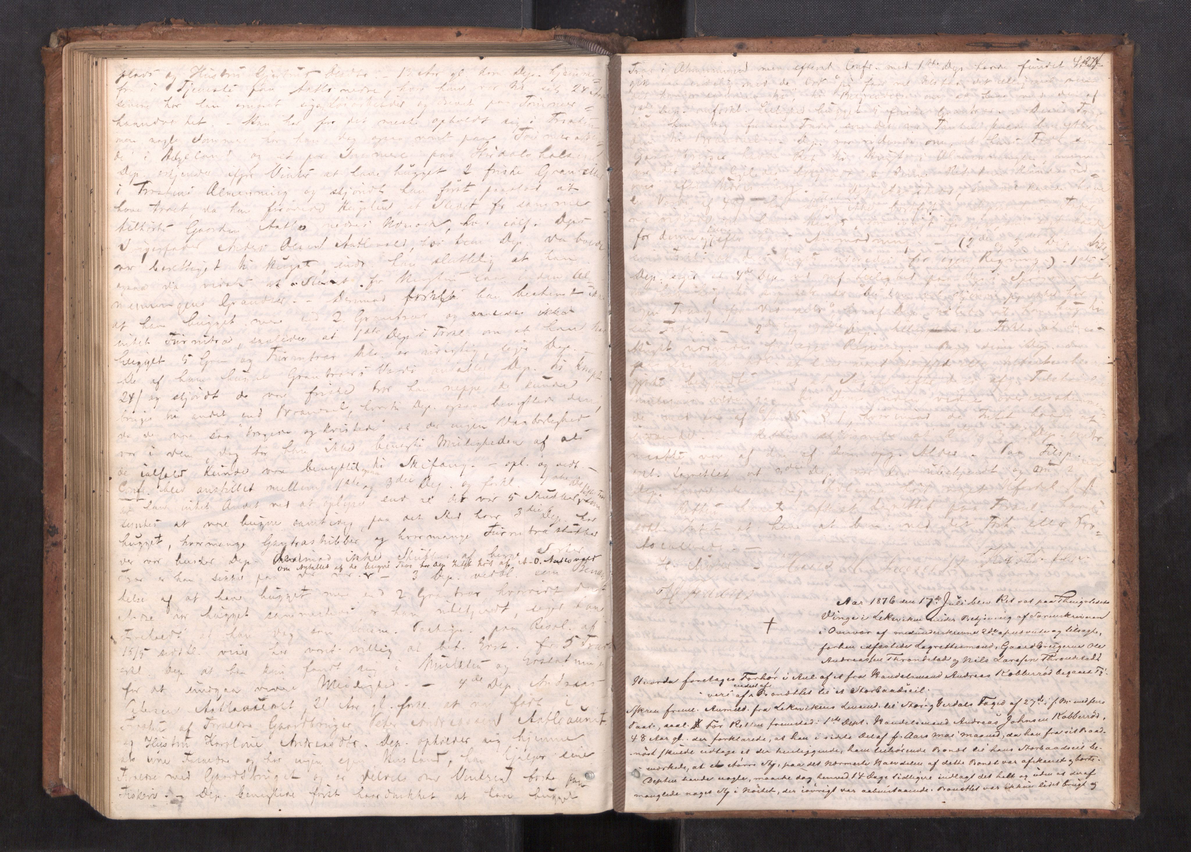 Stjør- og Verdal sorenskriveri, AV/SAT-A-4167/1/1/1B/L0028: Ekstrarettsprotokoll, 1867-1877, p. 273b-274a