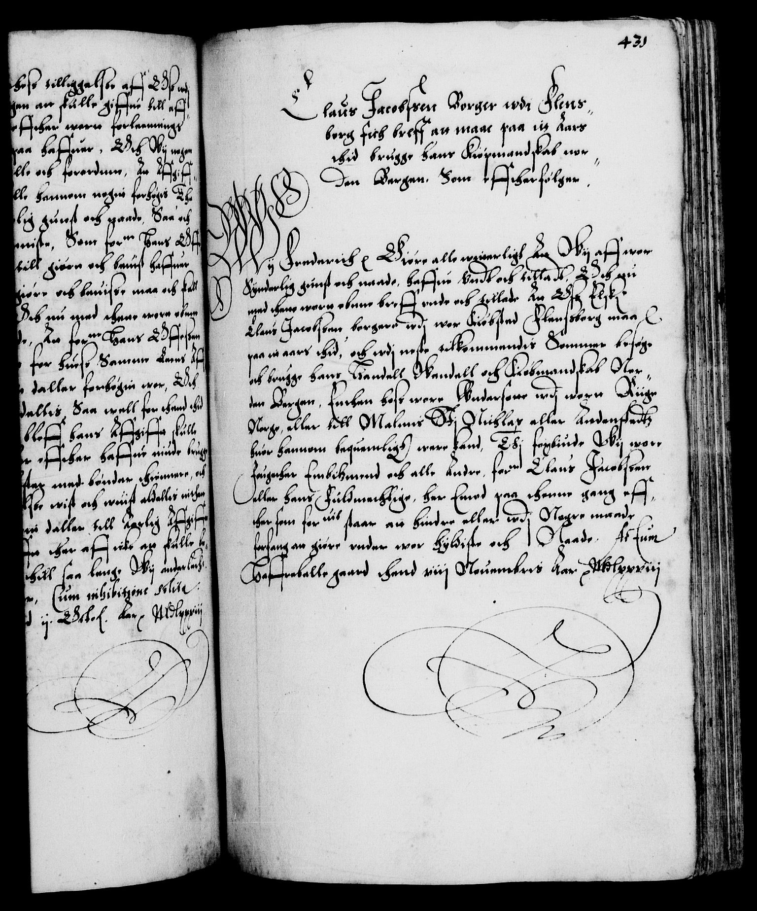 Danske Kanselli 1572-1799, RA/EA-3023/F/Fc/Fca/Fcaa/L0001: Norske registre (mikrofilm), 1572-1588, p. 431a