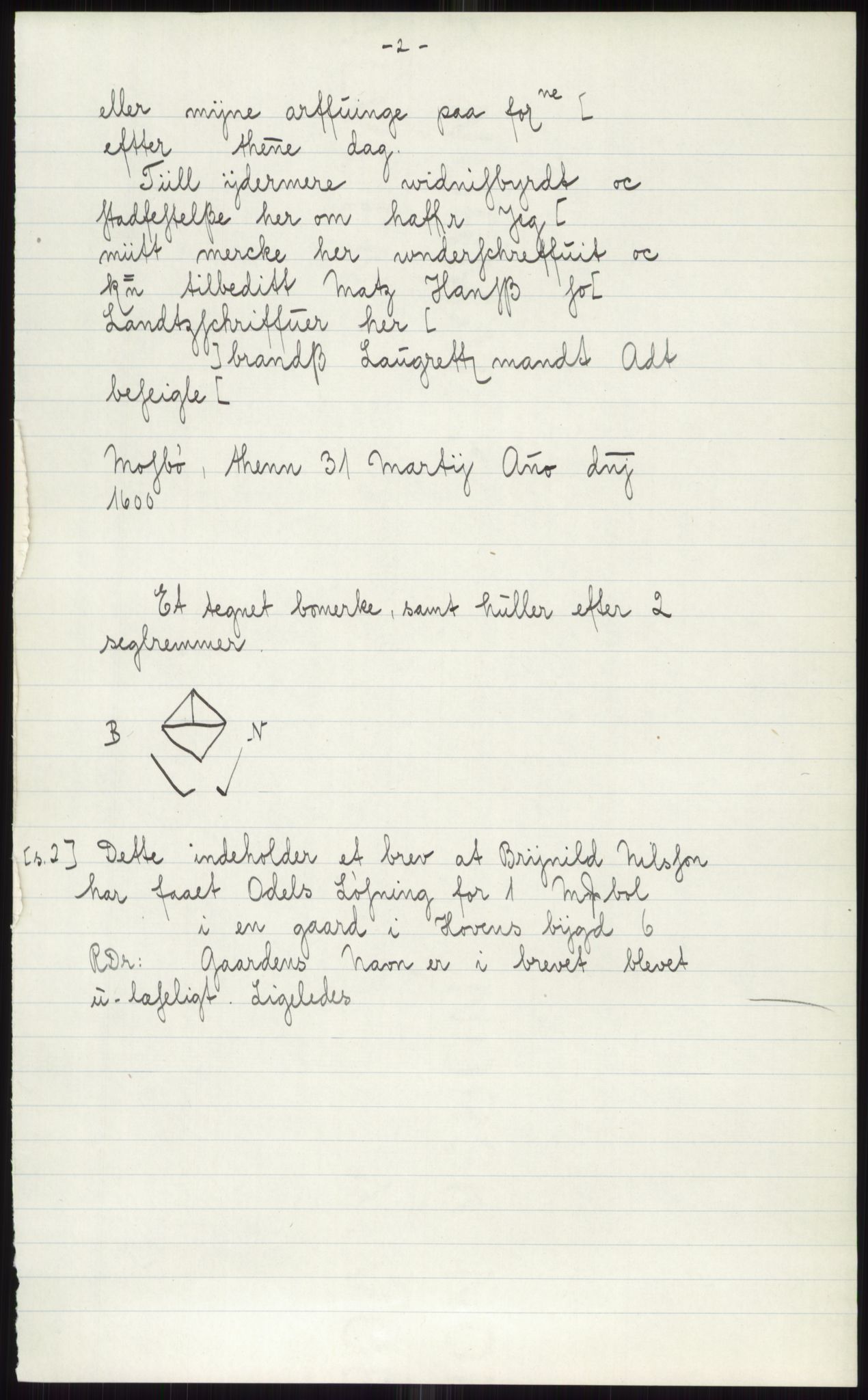 Samlinger til kildeutgivelse, Diplomavskriftsamlingen, AV/RA-EA-4053/H/Ha, p. 2816