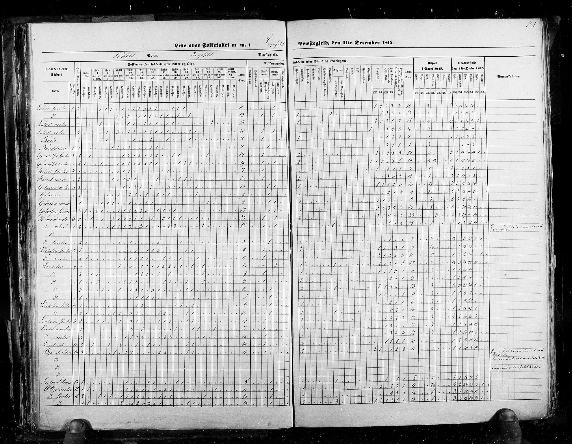 RA, Census 1845, vol. 3: Hedemarken amt og Kristians amt, 1845, p. 101