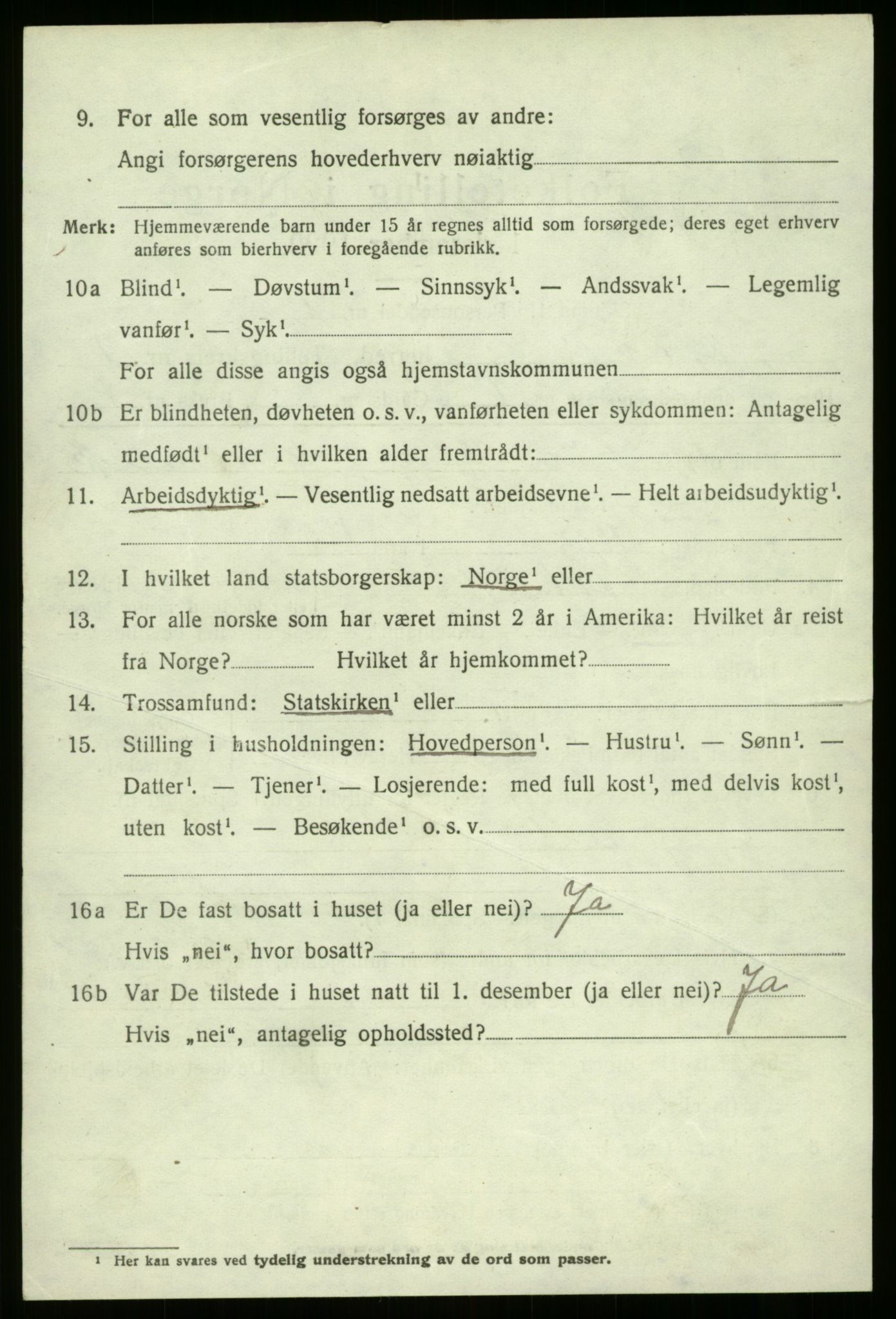 SAB, 1920 census for Askvoll, 1920, p. 3871