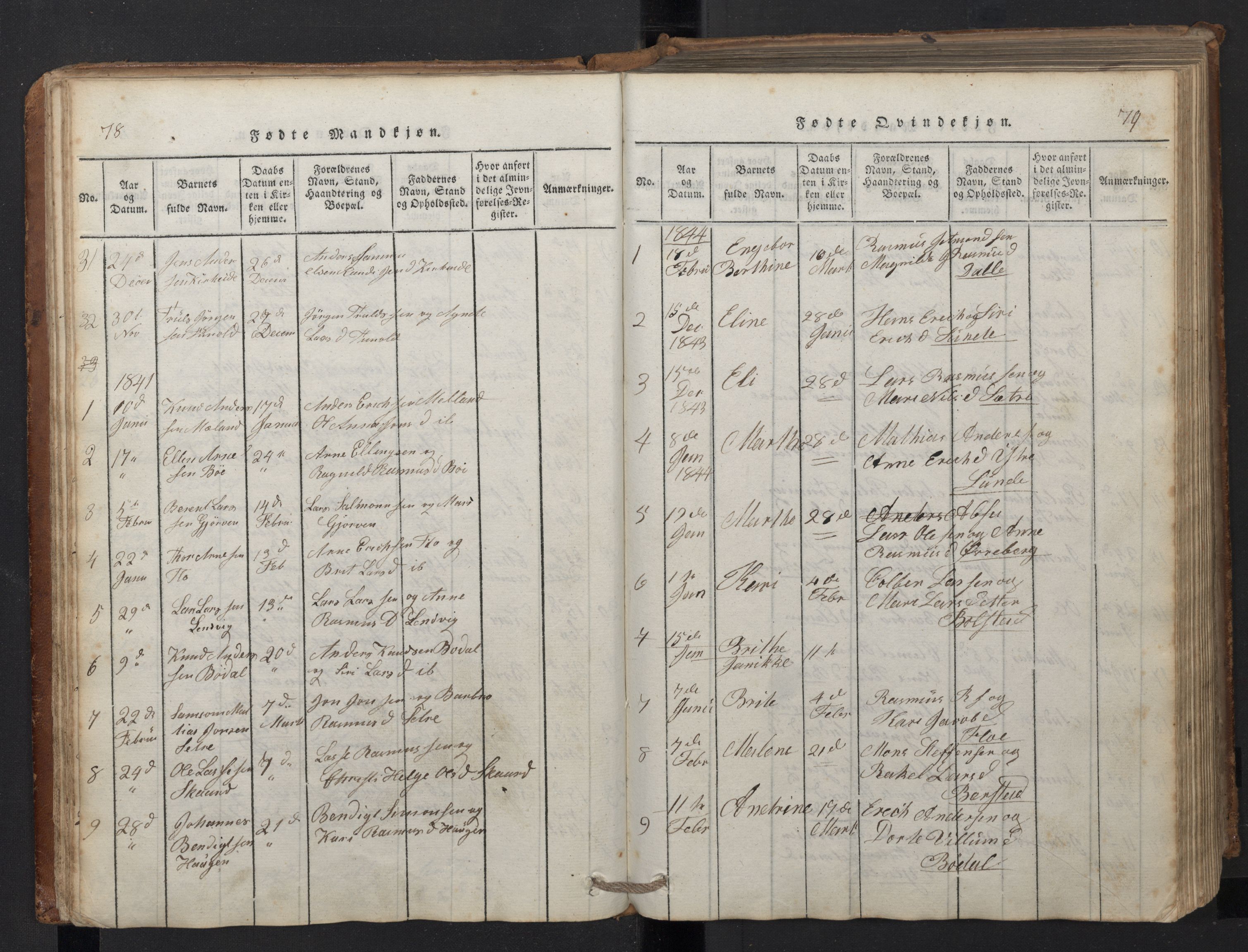 Stryn Sokneprestembete, AV/SAB-A-82501: Parish register (copy) no. A 1, 1816-1844, p. 78-79