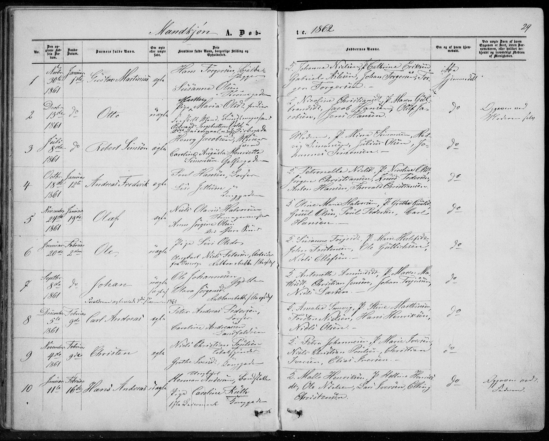 Bragernes kirkebøker, SAKO/A-6/F/Fb/L0003: Parish register (official) no. II 3, 1860-1868, p. 29