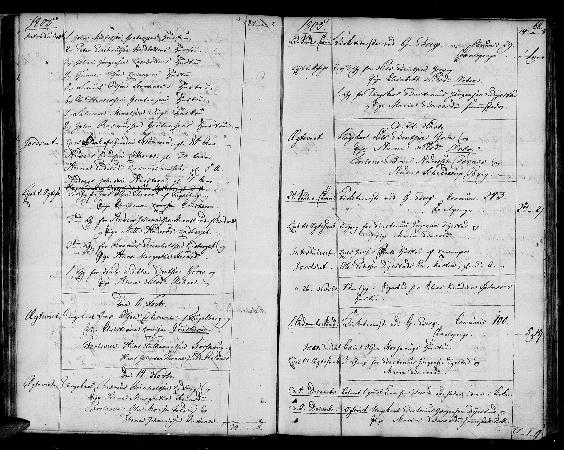 Ibestad sokneprestembete, SATØ/S-0077/H/Ha/Haa/L0004kirke: Parish register (official) no. 4, 1801-1824, p. 68