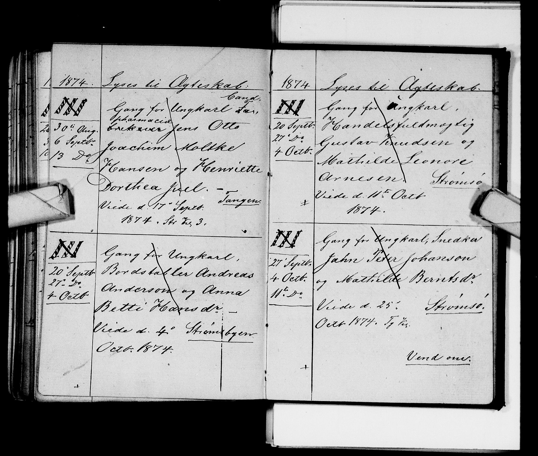 Strømsø kirkebøker, AV/SAKO-A-246/H/Ha/L0003: Banns register no. 3, 1866-1874