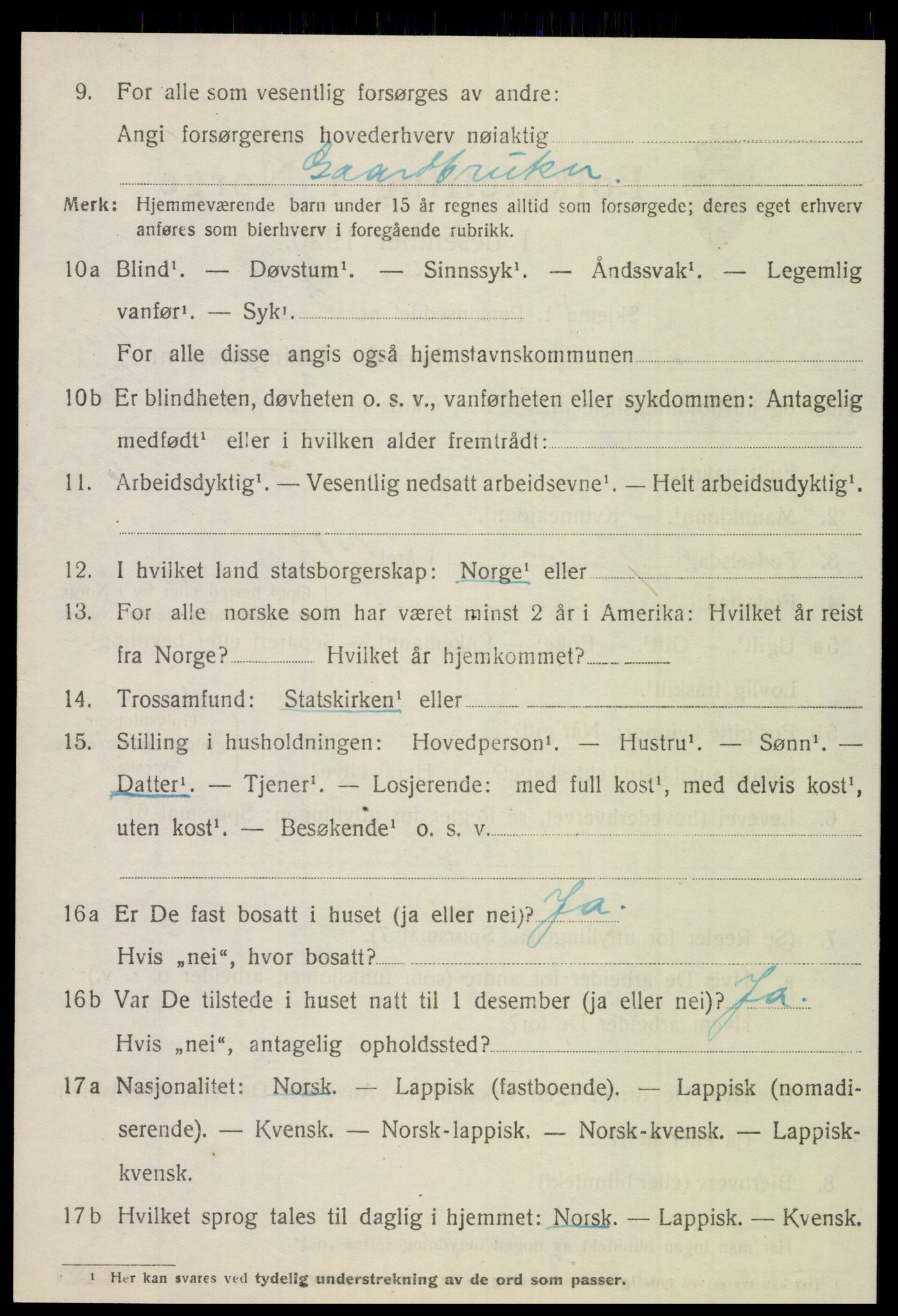 SAT, 1920 census for Meløy, 1920, p. 4408