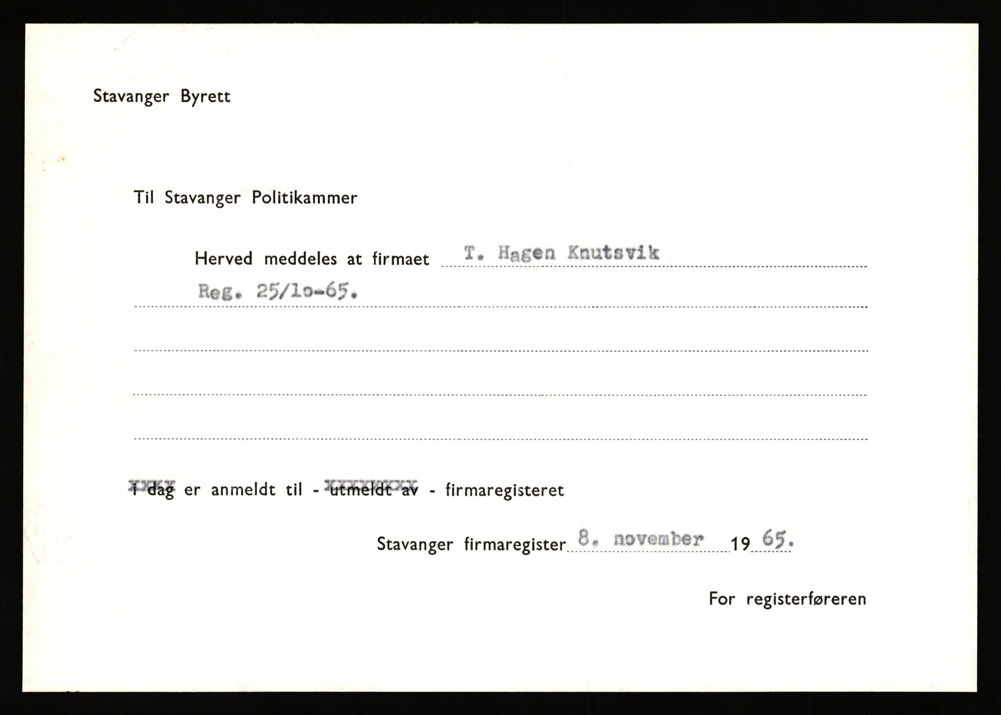 Stavanger byfogd, SAST/A-101408/002/J/Jd/Jde/L0004: Registreringsmeldinger og bilag. Enkeltmannsforetak, 1001-1350, 1891-1990, p. 558