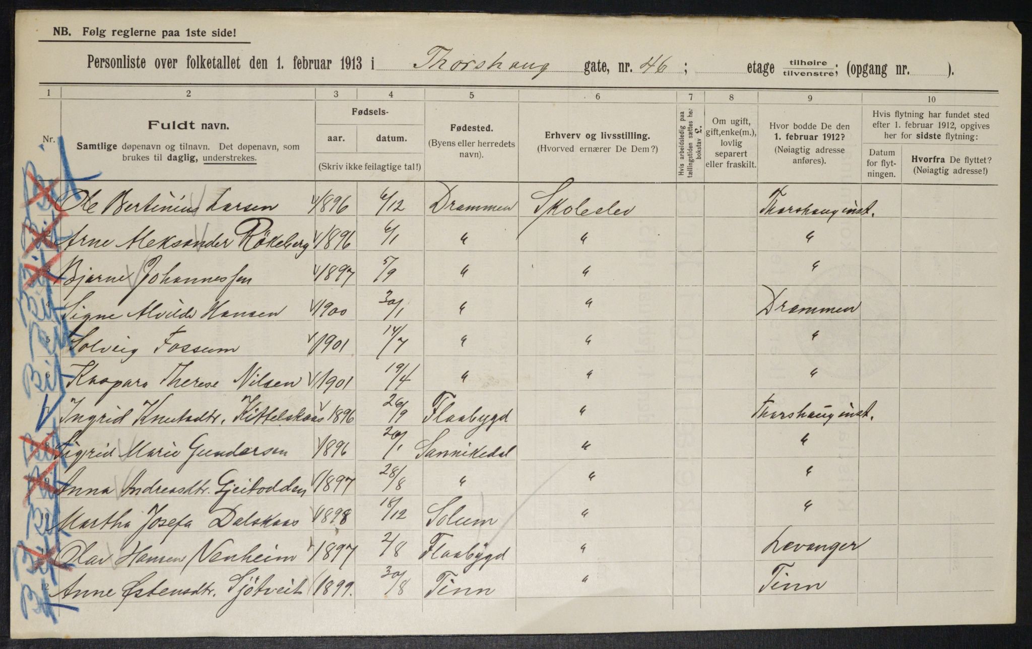 OBA, Municipal Census 1913 for Kristiania, 1913, p. 114980