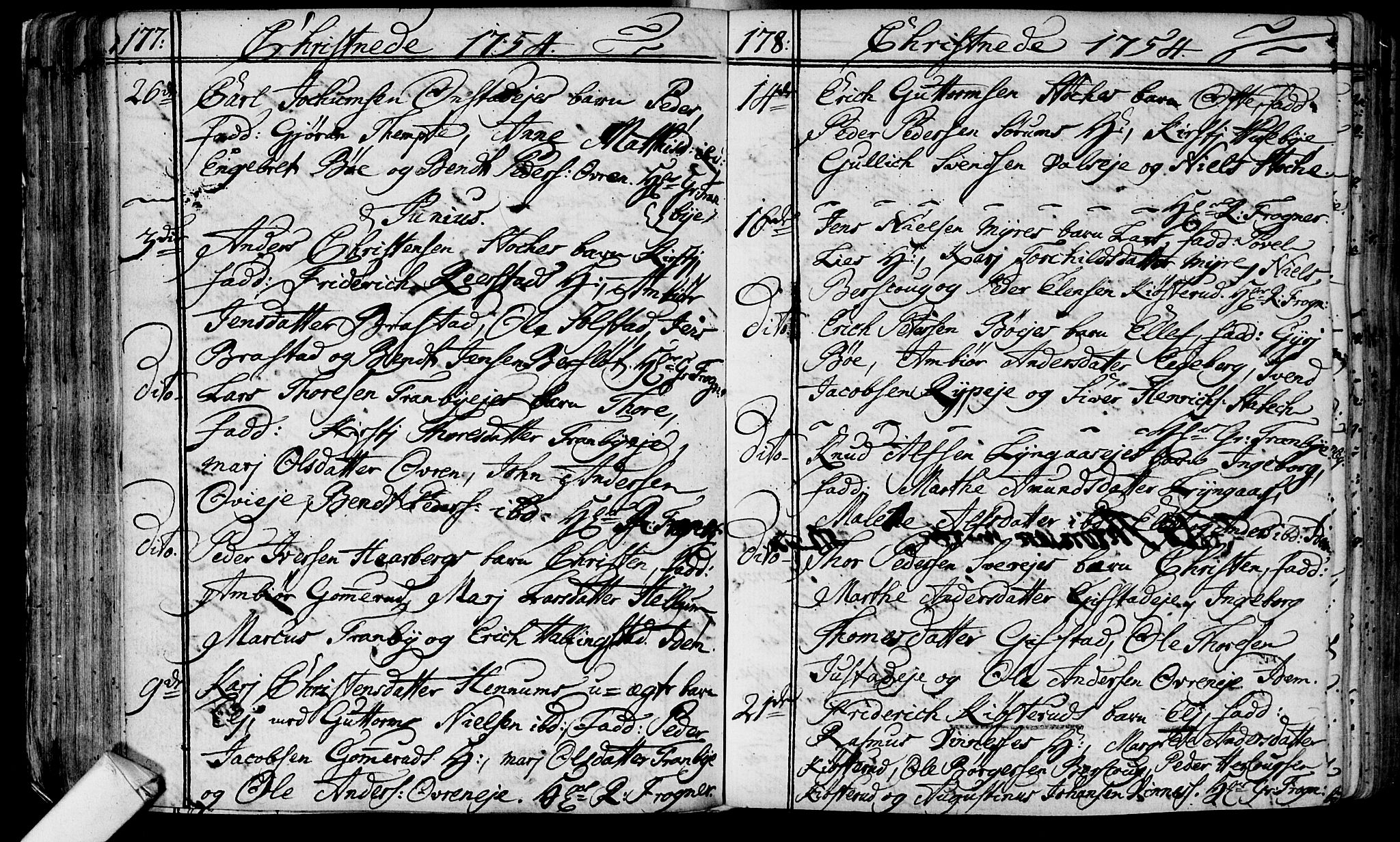 Lier kirkebøker, AV/SAKO-A-230/F/Fa/L0004: Parish register (official) no. I 4, 1749-1764, p. 177-178