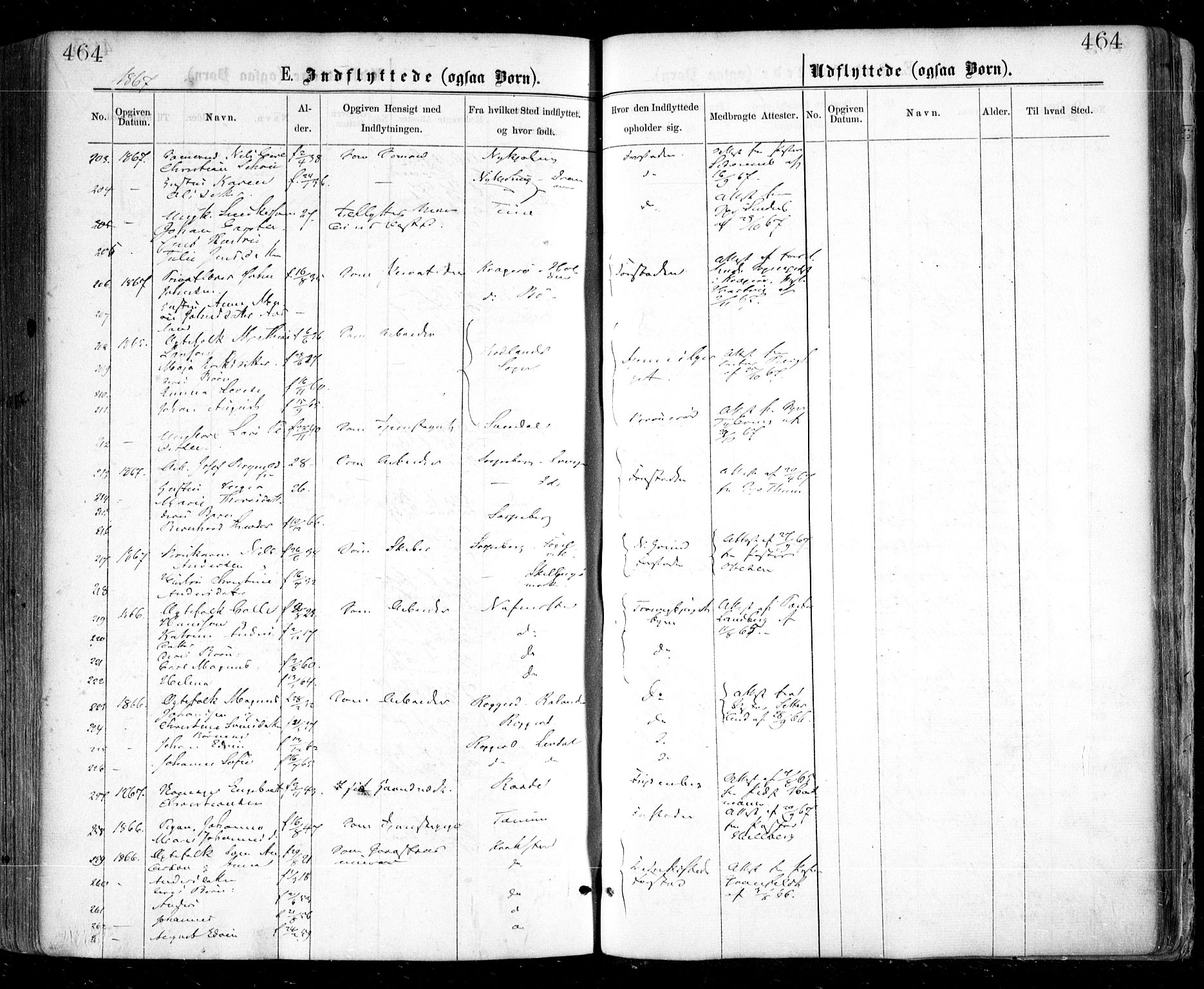 Glemmen prestekontor Kirkebøker, AV/SAO-A-10908/F/Fa/L0008: Parish register (official) no. 8, 1862-1871, p. 464