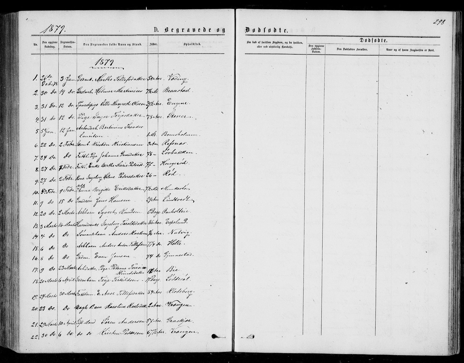 Øyestad sokneprestkontor, AV/SAK-1111-0049/F/Fb/L0008: Parish register (copy) no. B 8, 1872-1886, p. 298