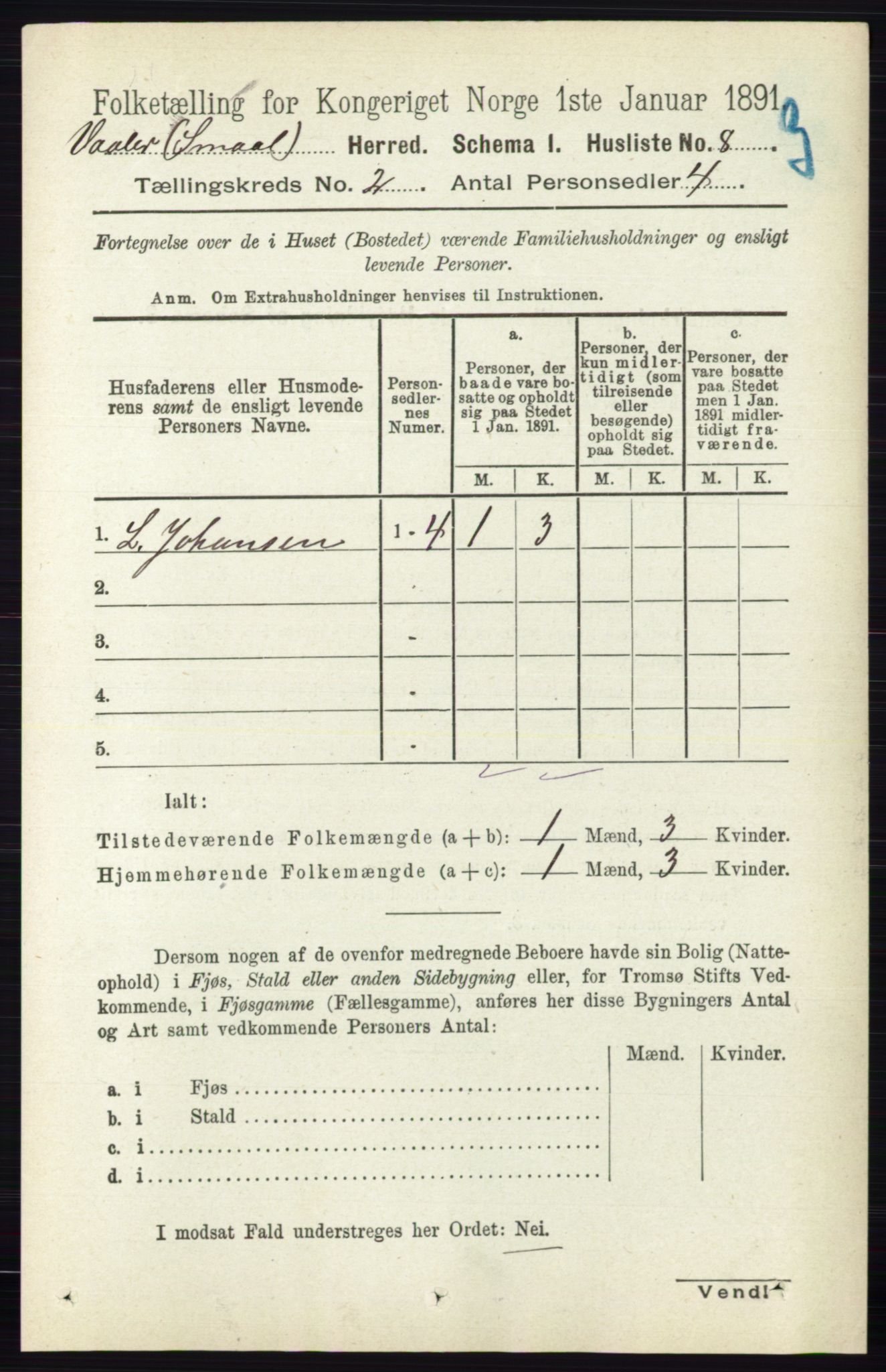 RA, 1891 census for 0137 Våler, 1891, p. 623