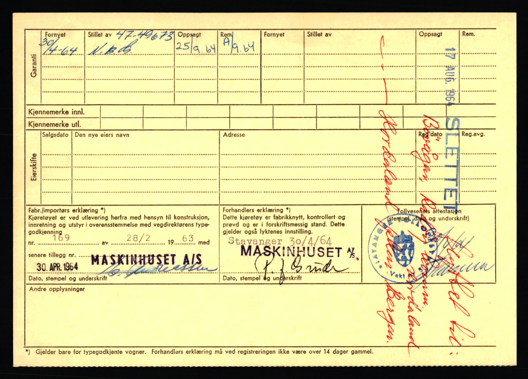 Stavanger trafikkstasjon, AV/SAST-A-101942/0/F/L0068: L-75000 - L-76799, 1930-1971, p. 1298