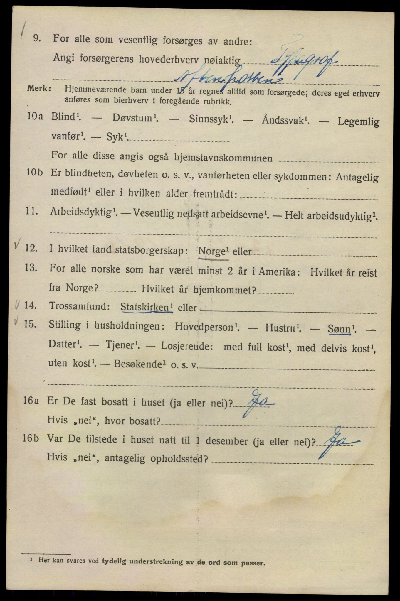 SAO, 1920 census for Kristiania, 1920, p. 585038