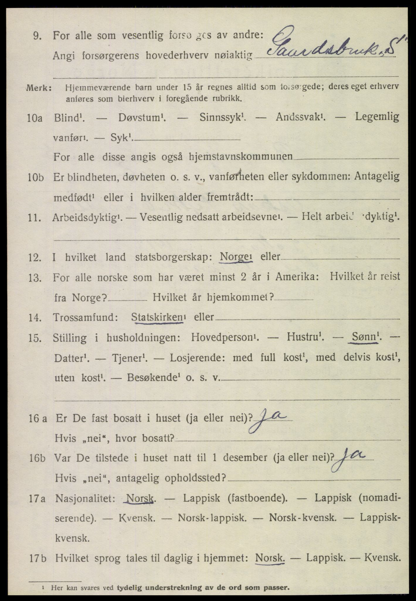 SAT, 1920 census for Brønnøy, 1920, p. 3773