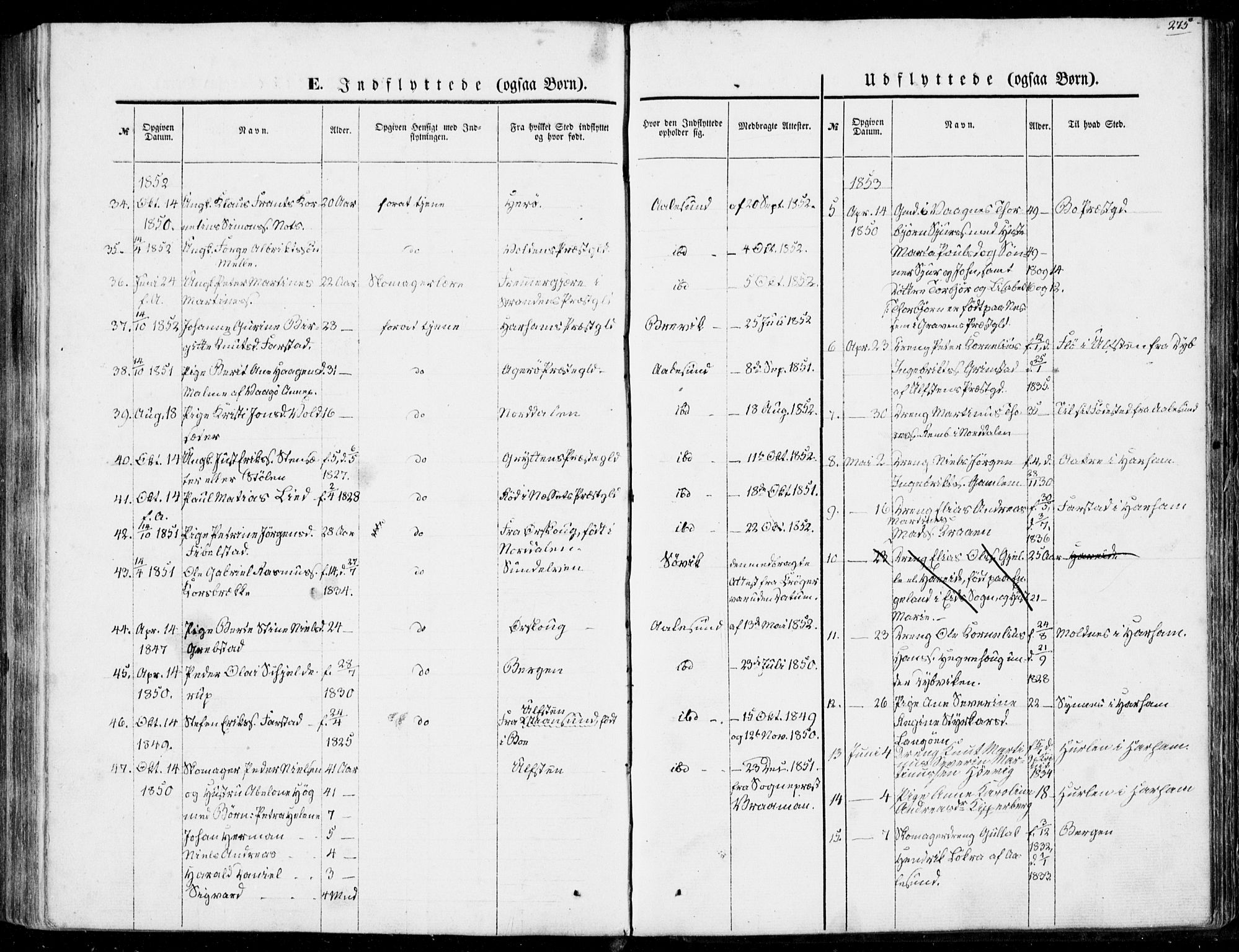 Ministerialprotokoller, klokkerbøker og fødselsregistre - Møre og Romsdal, AV/SAT-A-1454/528/L0397: Parish register (official) no. 528A08, 1848-1858, p. 275