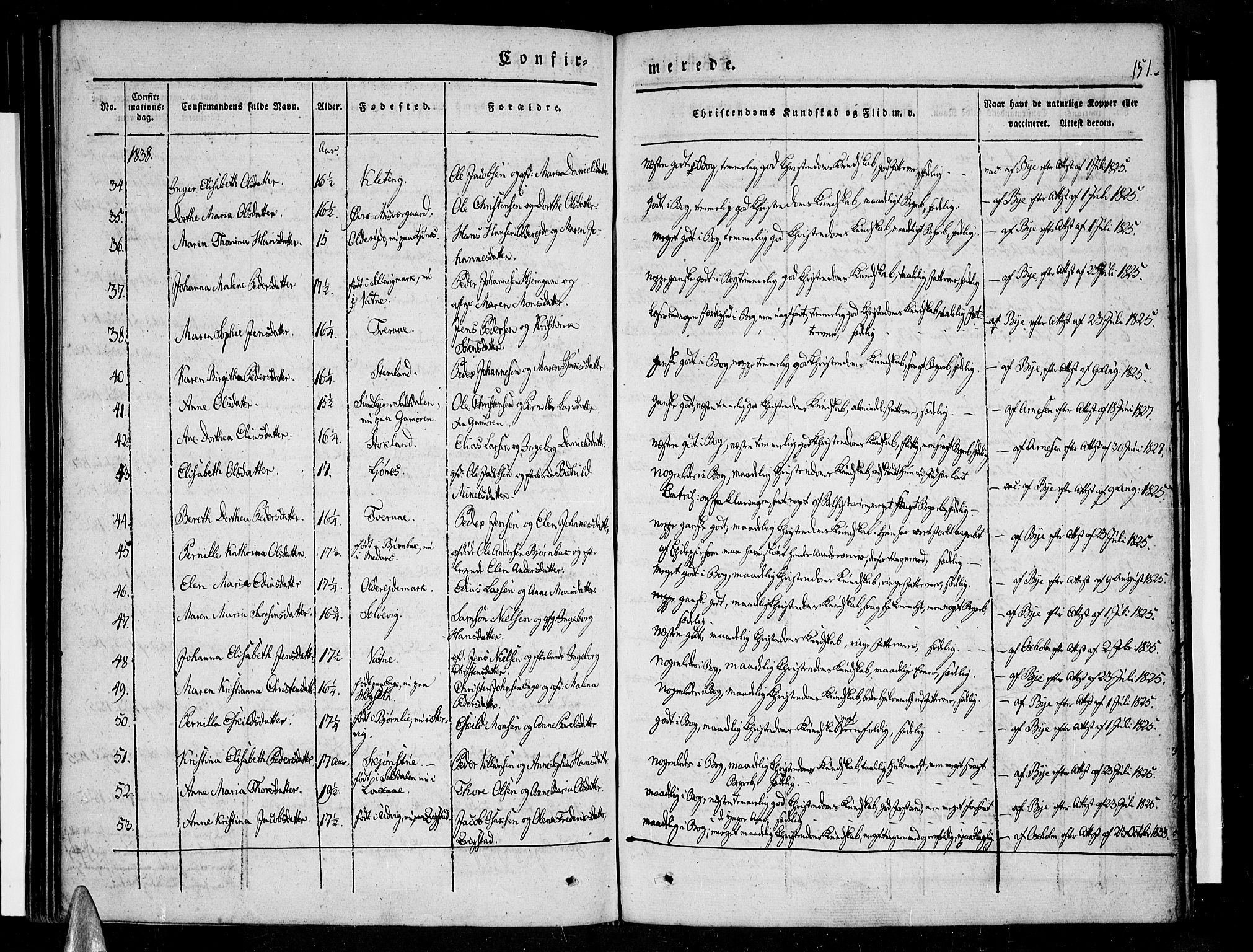 Ministerialprotokoller, klokkerbøker og fødselsregistre - Nordland, AV/SAT-A-1459/852/L0737: Parish register (official) no. 852A07, 1833-1849, p. 151