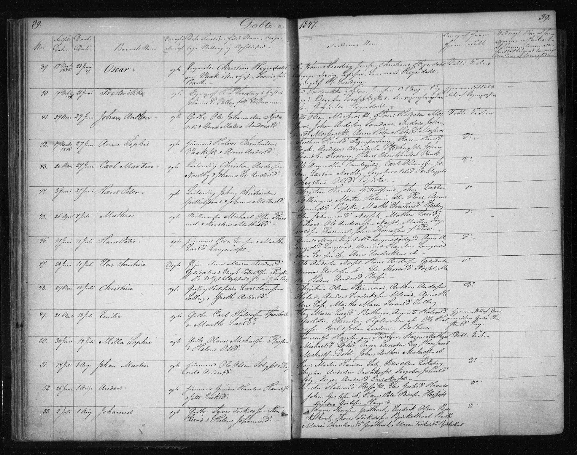 Våler prestekontor Kirkebøker, AV/SAO-A-11083/F/Fa/L0006: Parish register (official) no. I 6, 1840-1861, p. 39