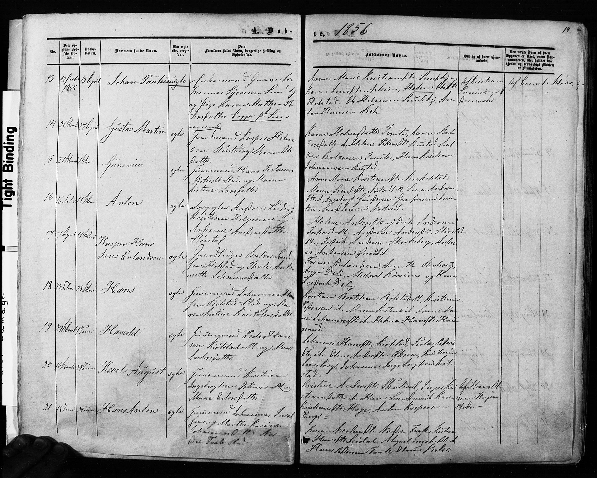 Ås prestekontor Kirkebøker, AV/SAO-A-10894/F/Fa/L0007: Parish register (official) no. I 7, 1854-1870, p. 14