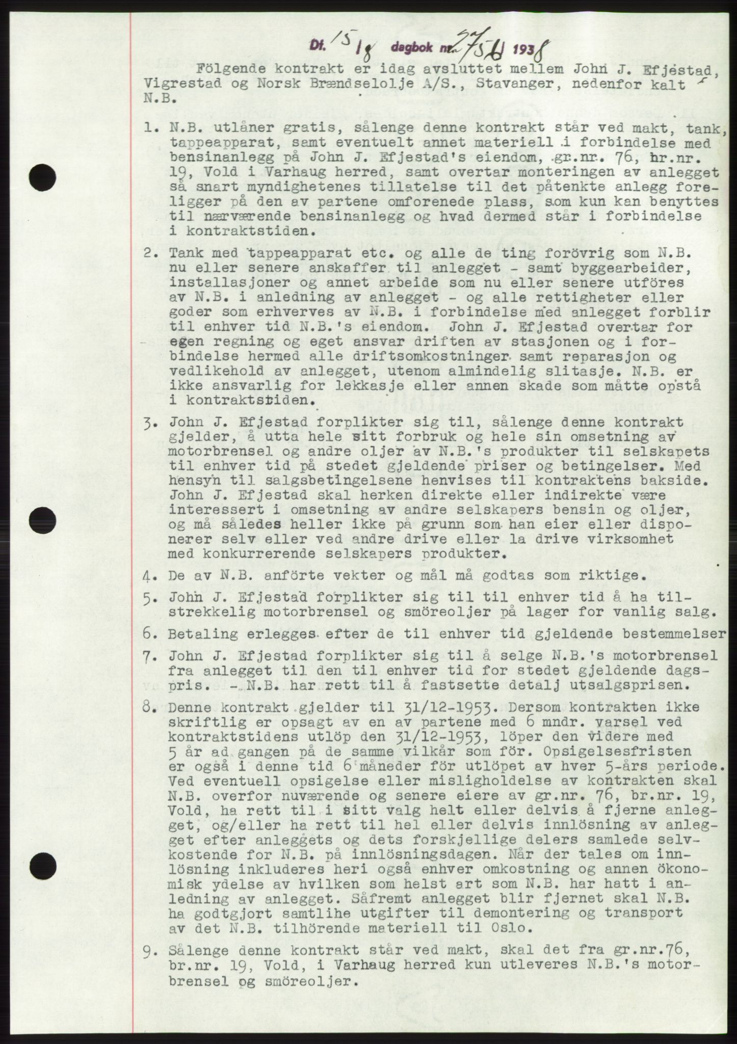 Jæren sorenskriveri, AV/SAST-A-100310/03/G/Gba/L0071: Mortgage book, 1938-1938, Diary no: : 2756/1938