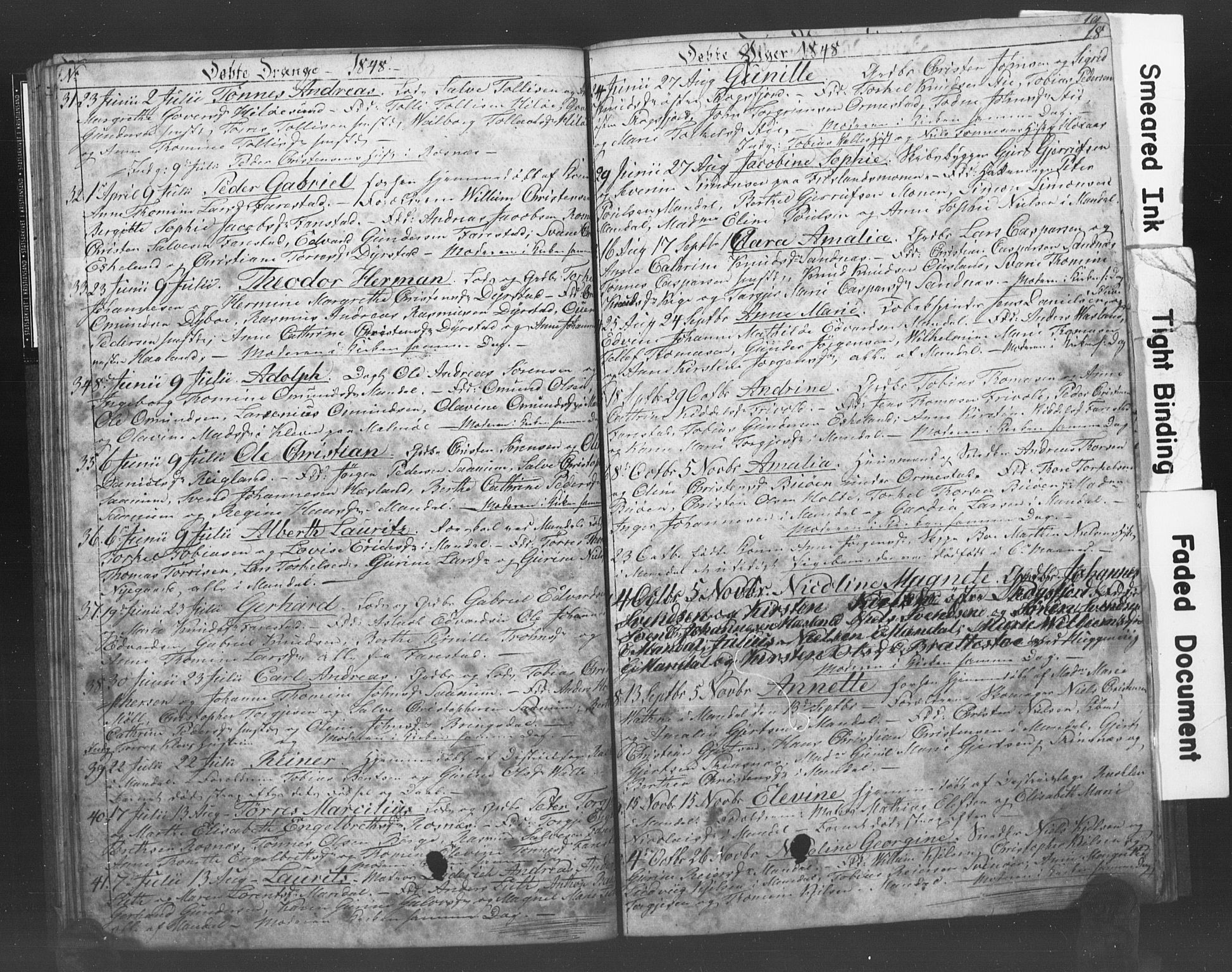 Mandal sokneprestkontor, AV/SAK-1111-0030/F/Fb/Fba/L0006: Parish register (copy) no. B 1F, 1846-1849, p. 18