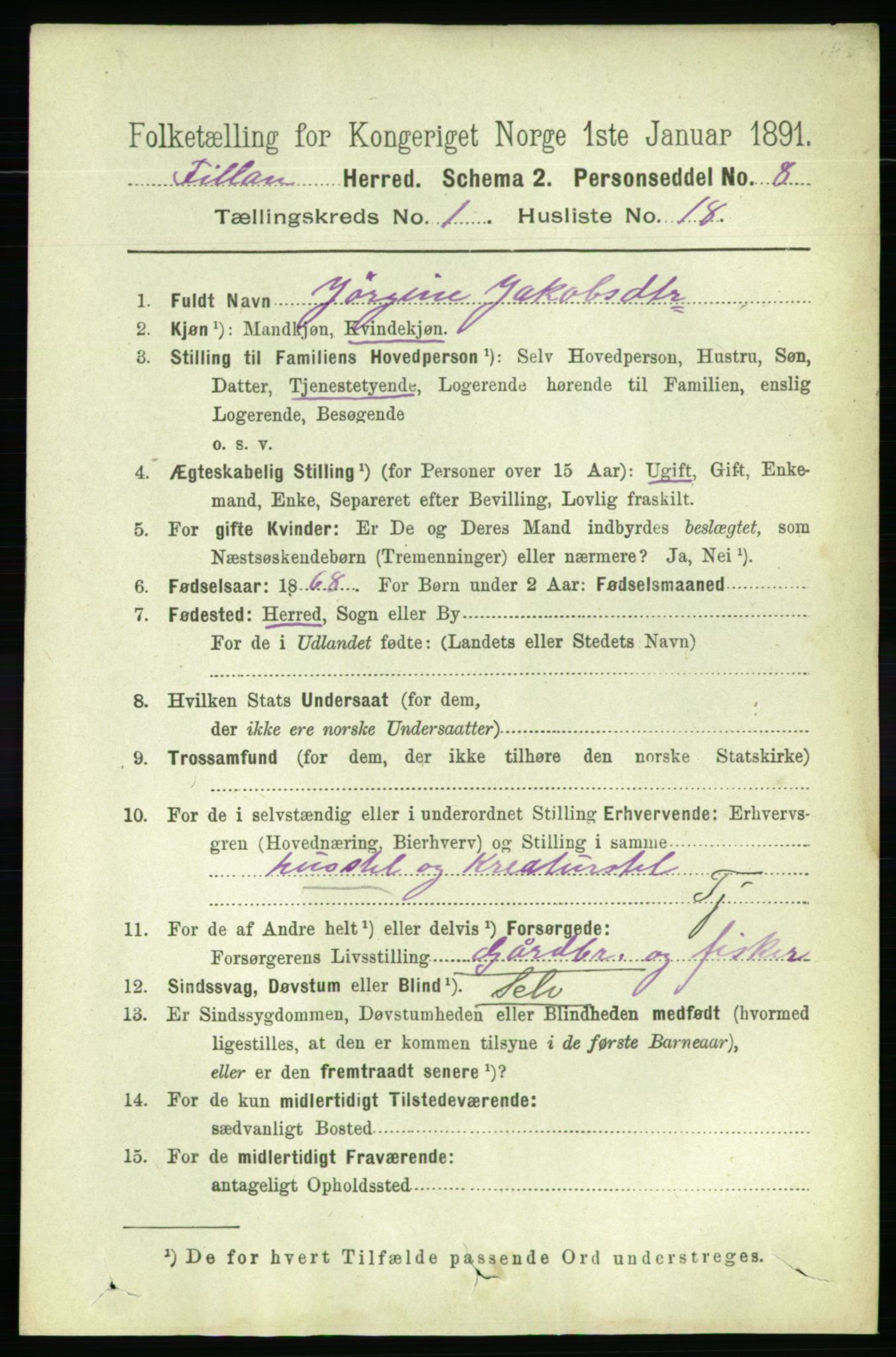 RA, 1891 census for 1616 Fillan, 1891, p. 179