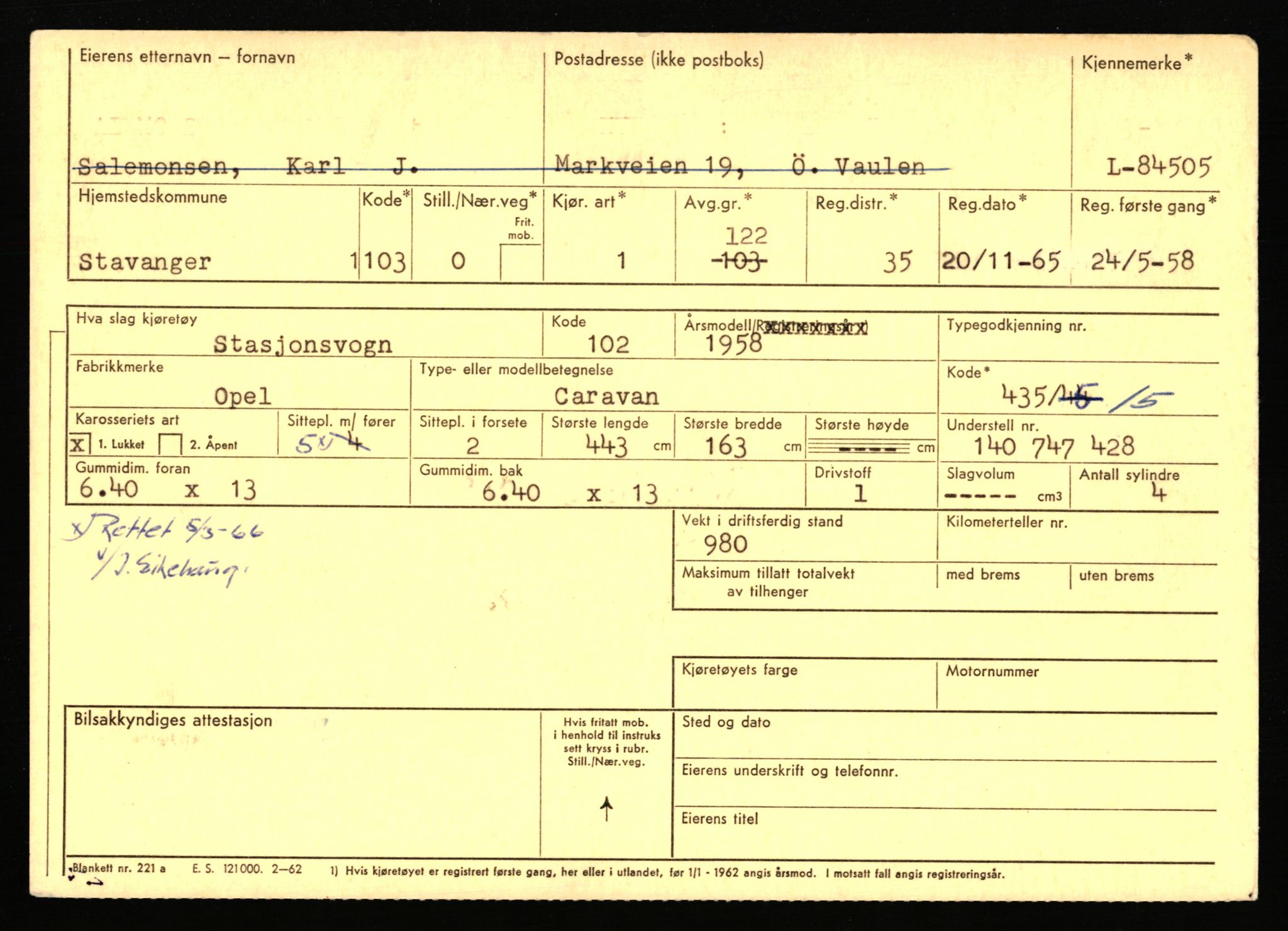 Stavanger trafikkstasjon, AV/SAST-A-101942/0/F/L0073: L-84100 - L-86499, 1930-1971, p. 403