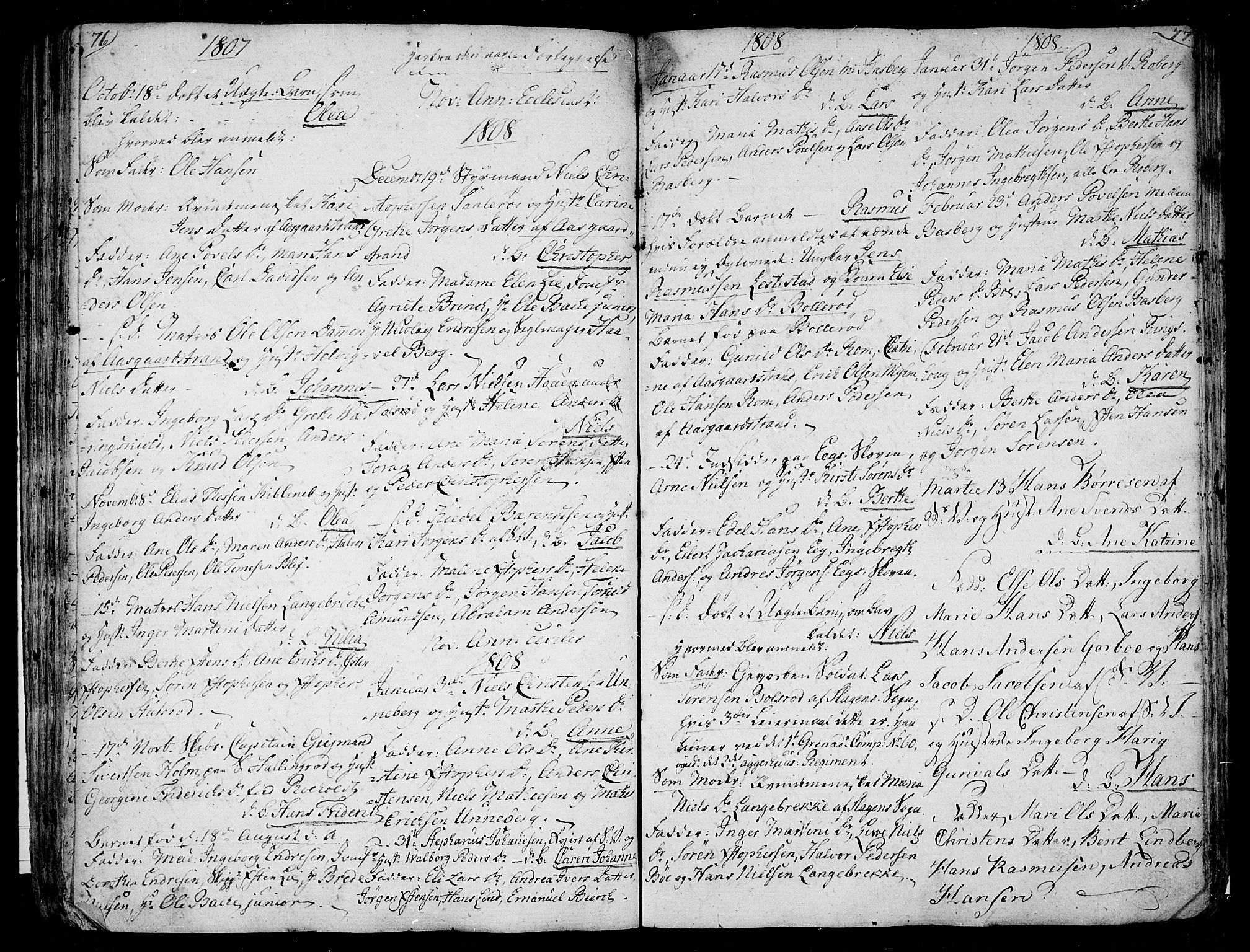 Sem kirkebøker, AV/SAKO-A-5/F/Fb/L0003: Parish register (official) no. II 3, 1792-1814, p. 76-77