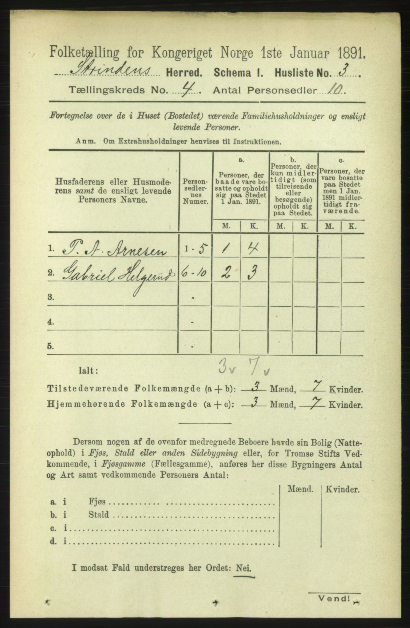 RA, 1891 census for 1660 Strinda, 1891, p. 3775