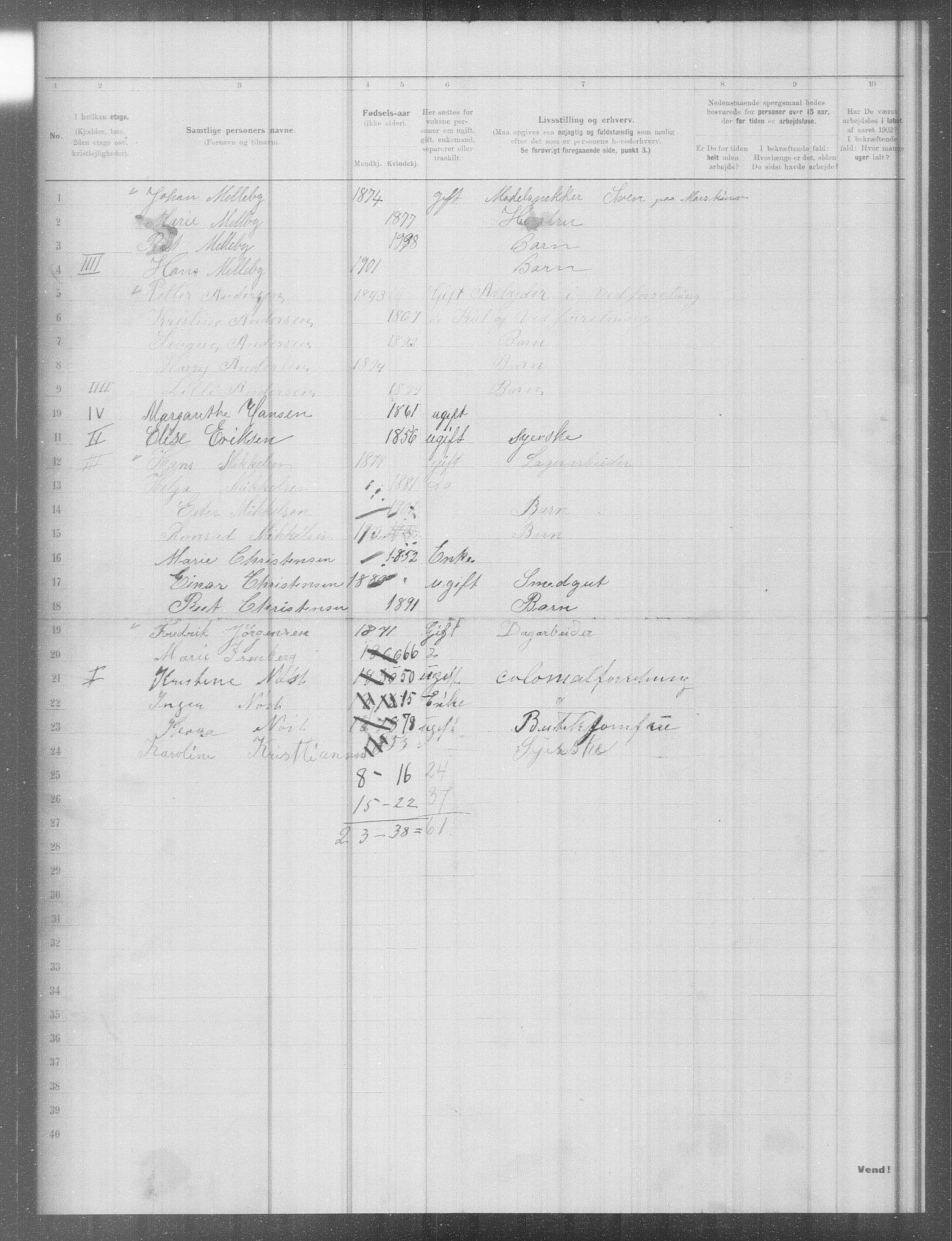 OBA, Municipal Census 1902 for Kristiania, 1902, p. 9794