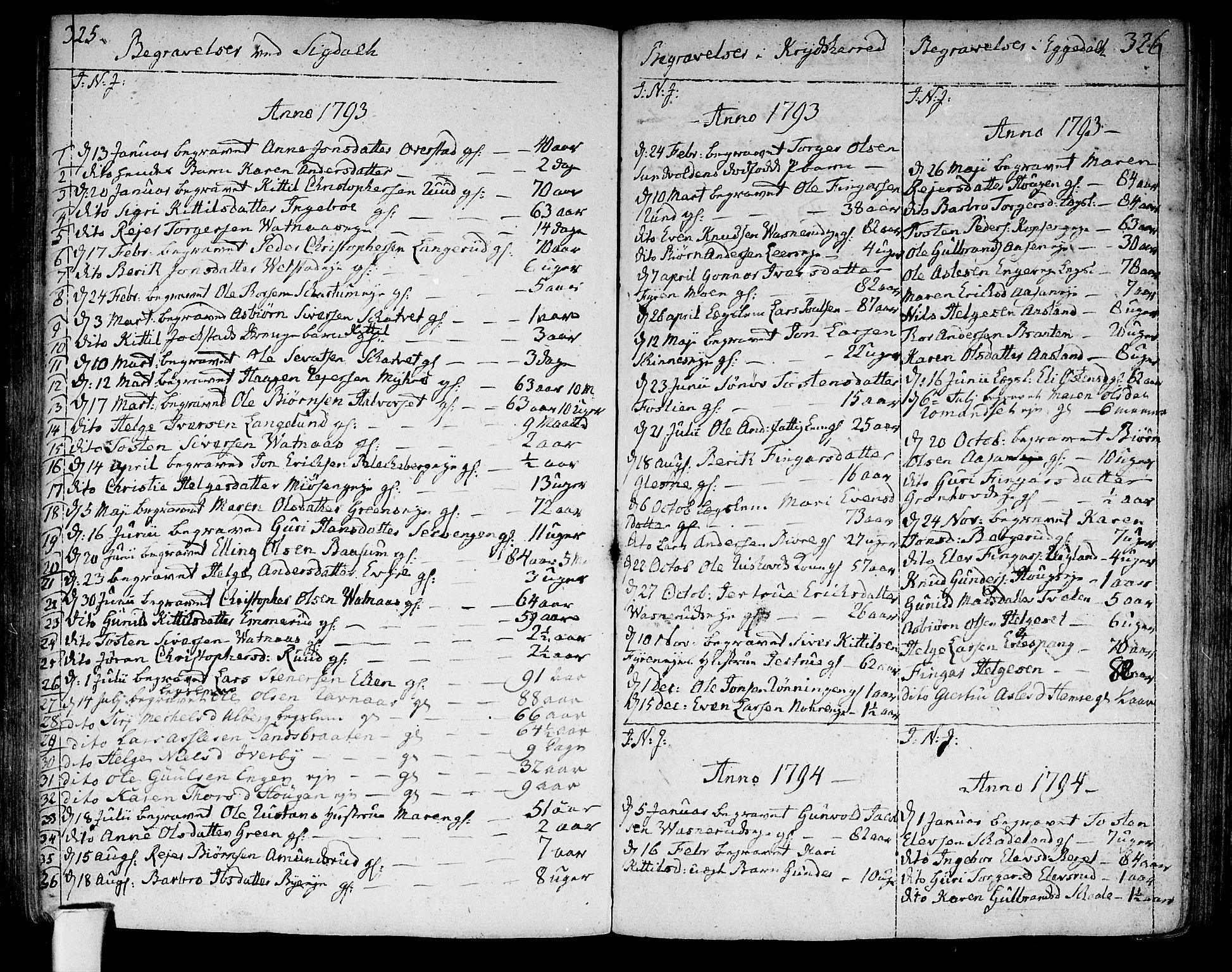 Sigdal kirkebøker, SAKO/A-245/F/Fa/L0003: Parish register (official) no. I 3, 1793-1811, p. 325-326
