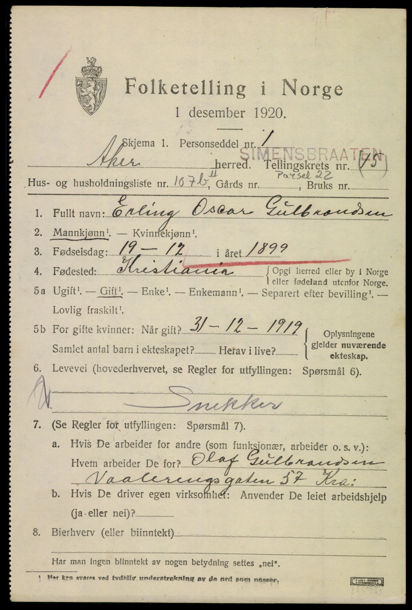 SAO, 1920 census for Aker, 1920, p. 86128