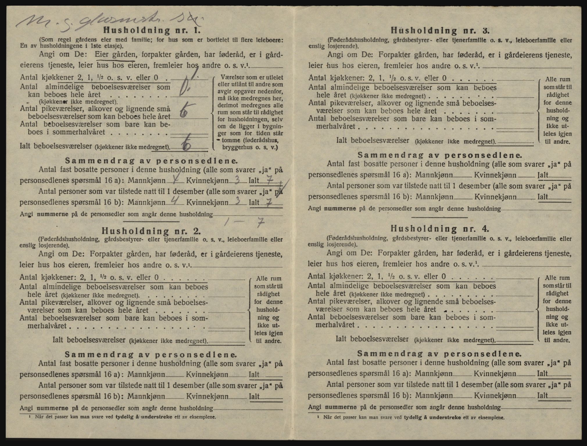 SAO, 1920 census for Glemmen, 1920, p. 1650