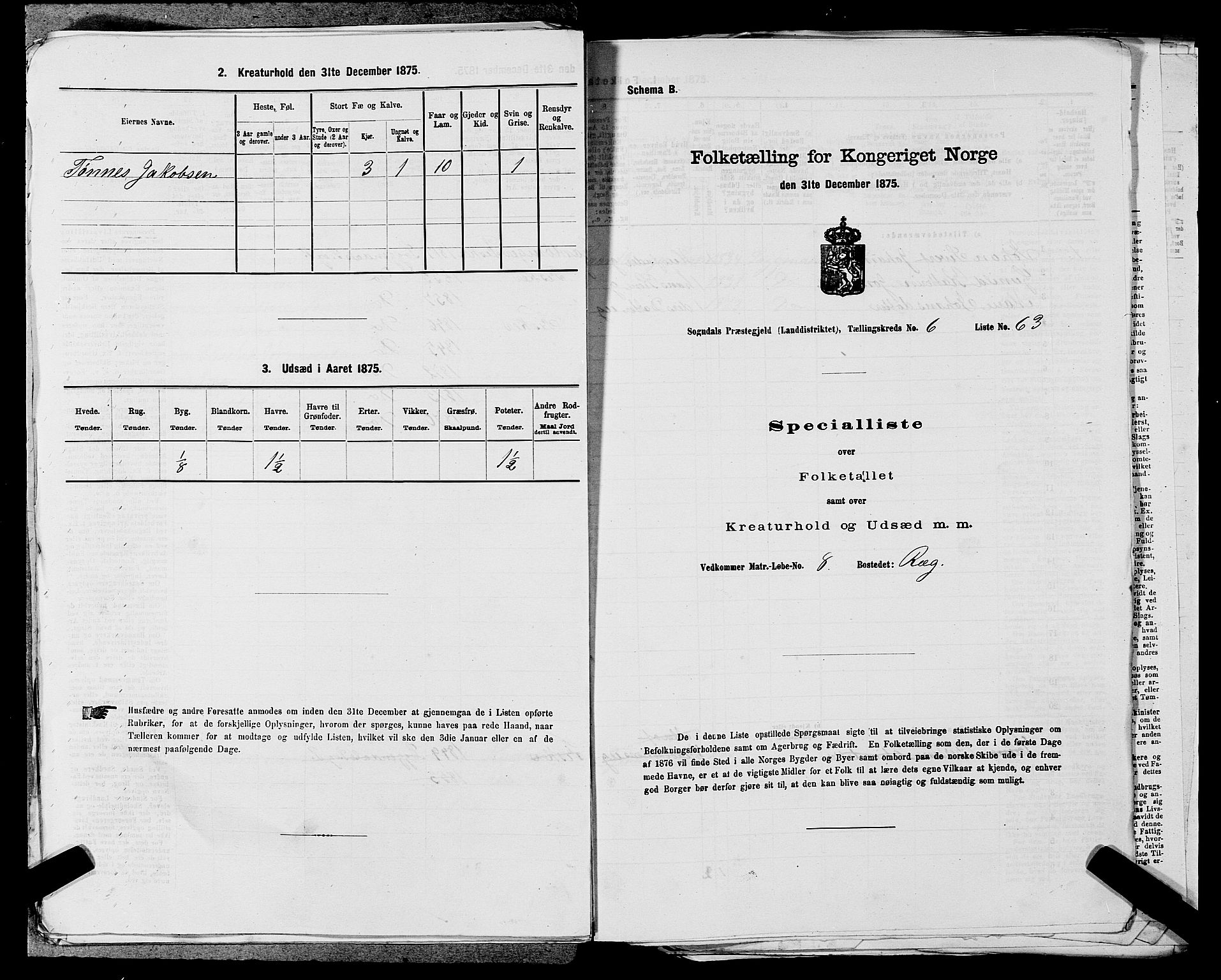 SAST, 1875 census for 1111L Sokndal/Sokndal, 1875, p. 558