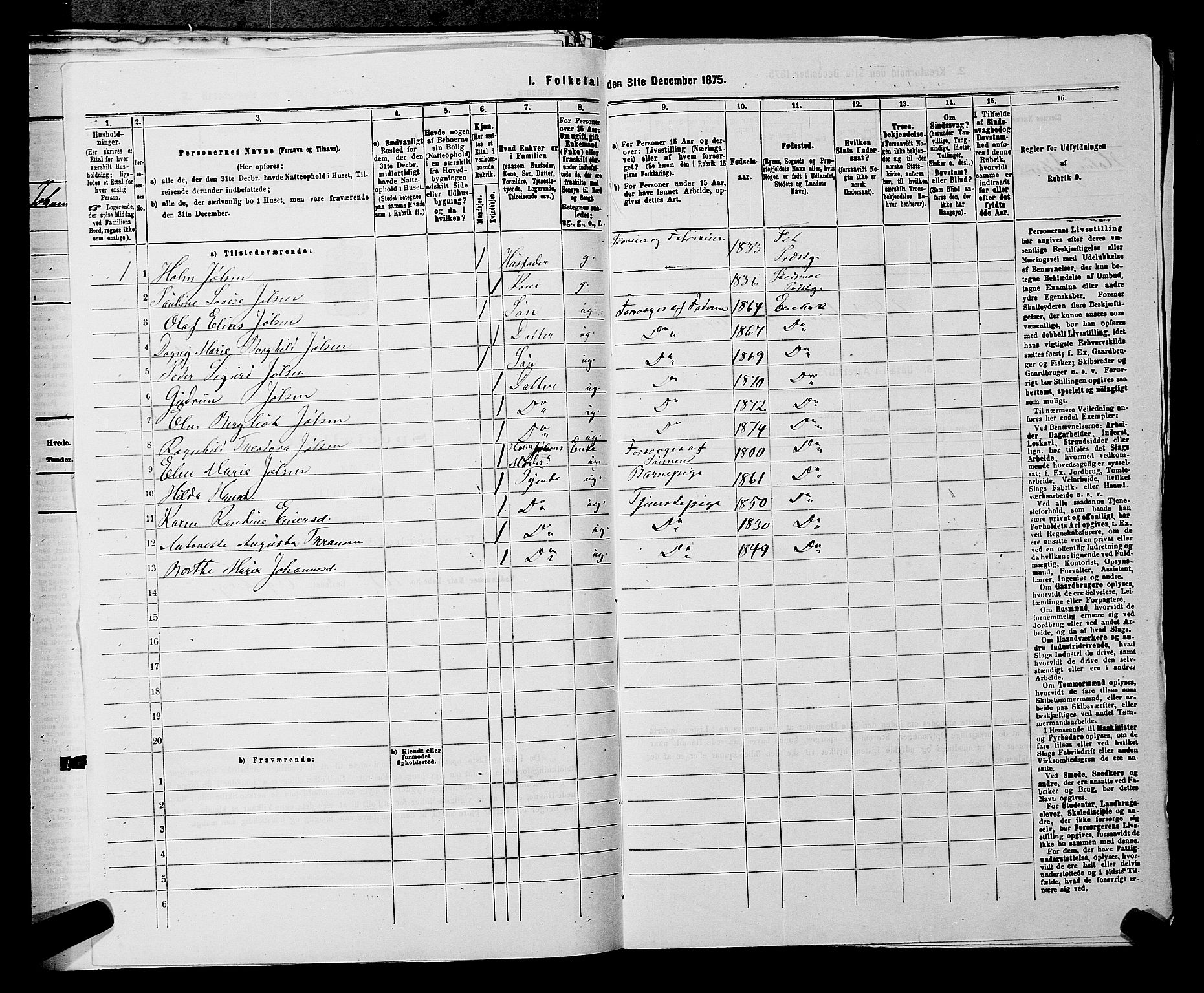 RA, 1875 census for 0229P Enebakk, 1875, p. 1346