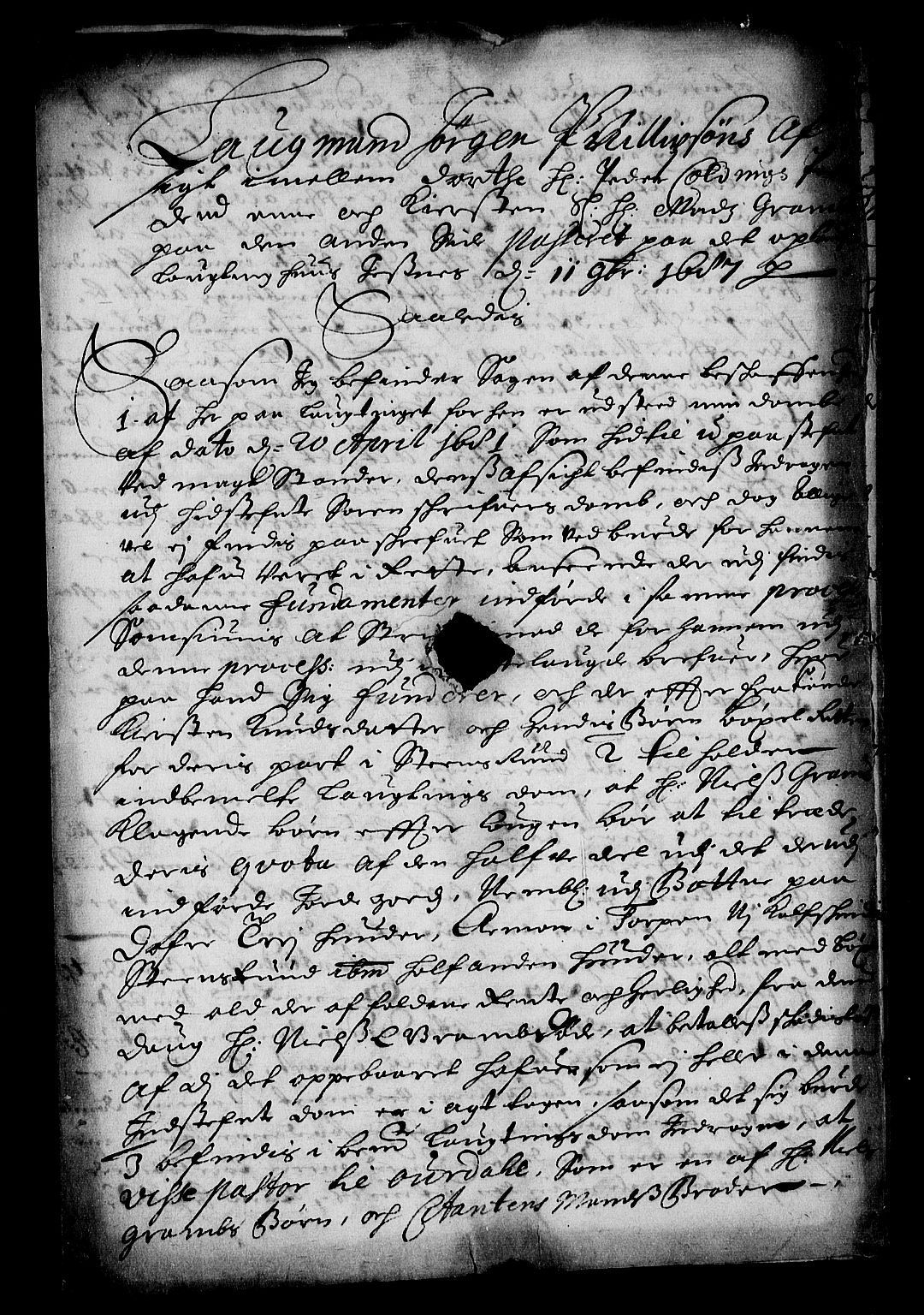 Stattholderembetet 1572-1771, RA/EA-2870/Af/L0002: Avskrifter av vedlegg til originale supplikker, nummerert i samsvar med supplikkbøkene, 1687-1689, p. 278